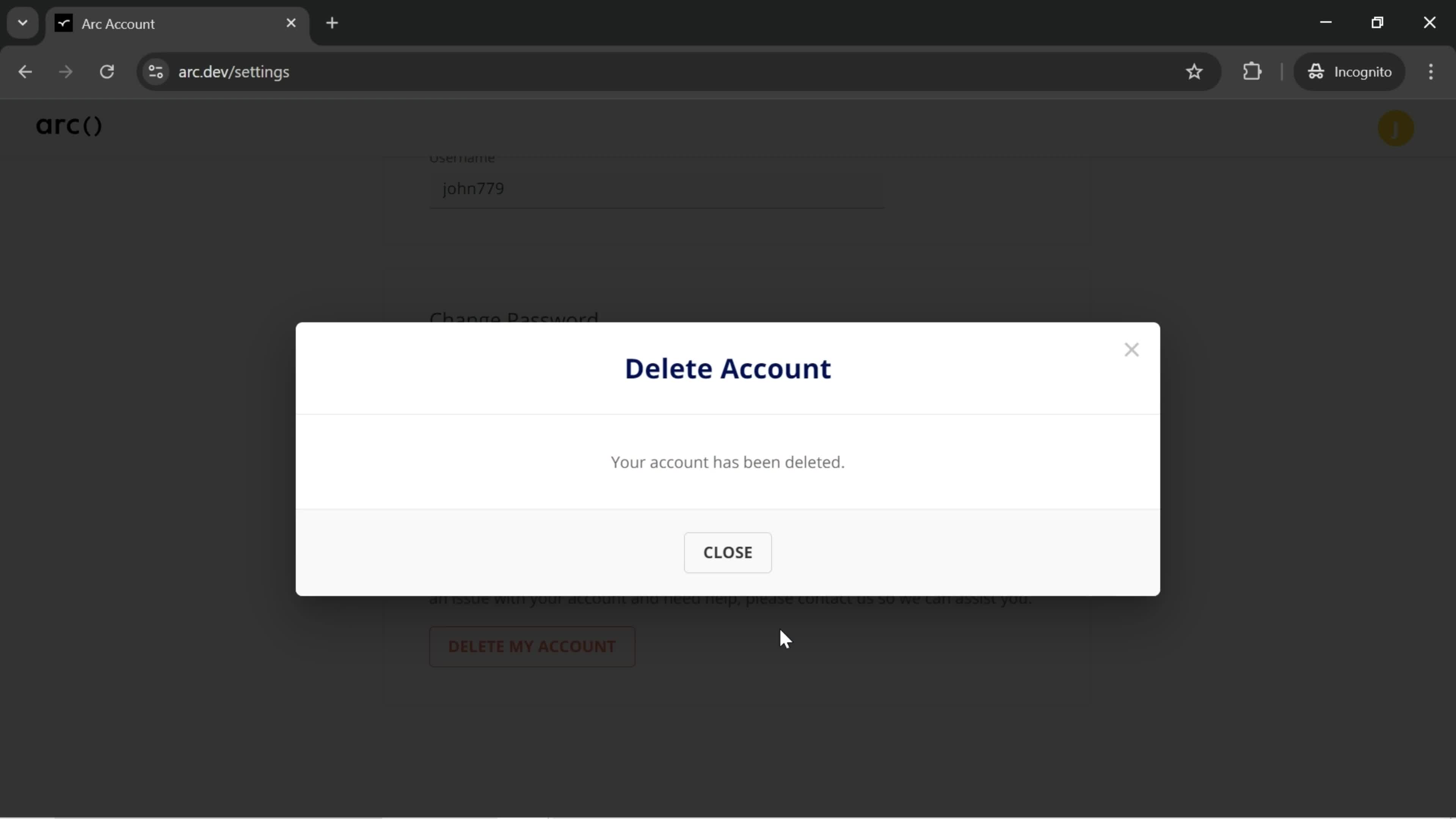 Deleting your account on Arc.dev video thumbnail