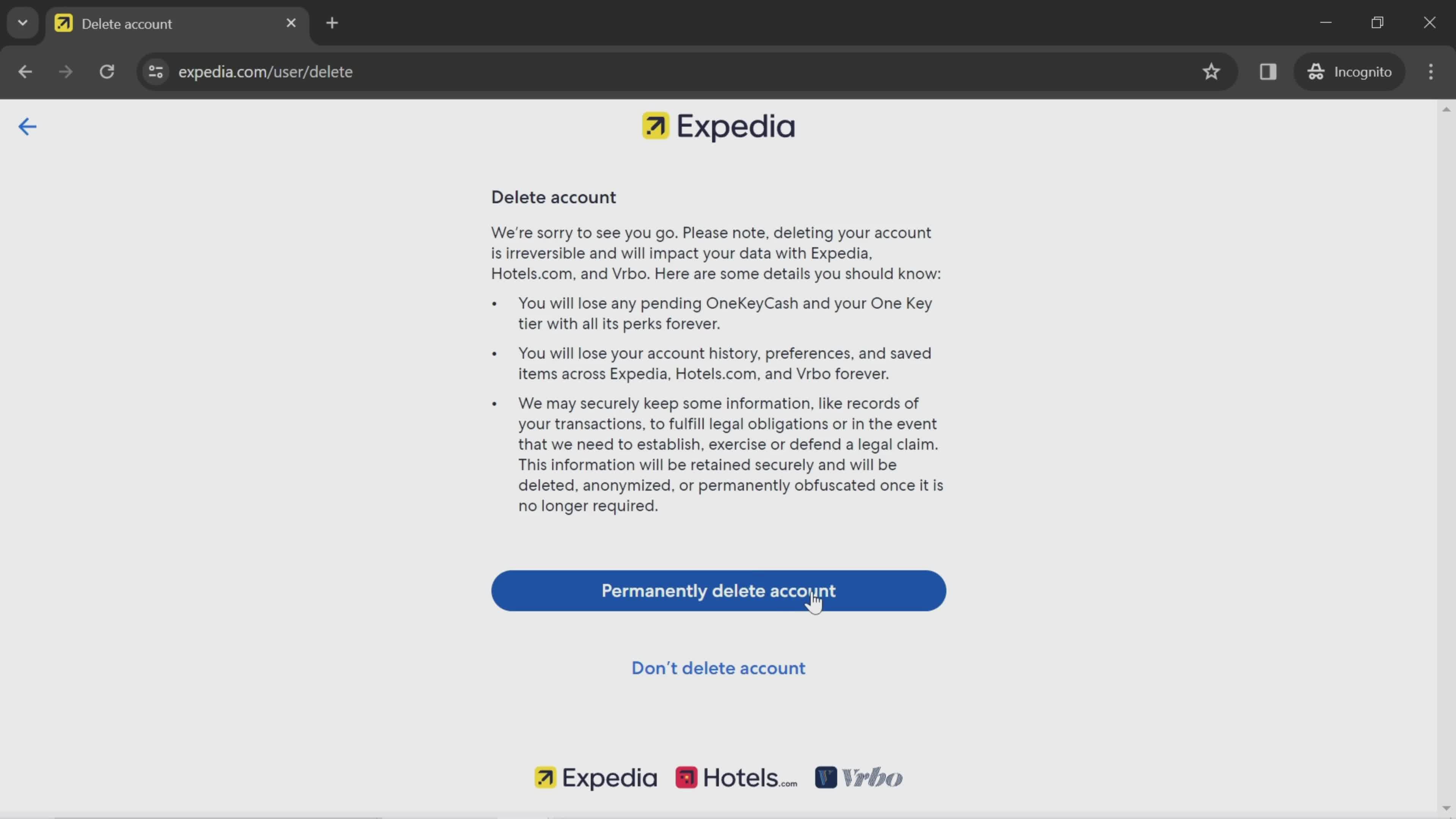 Deleting your account on Expedia video thumbnail