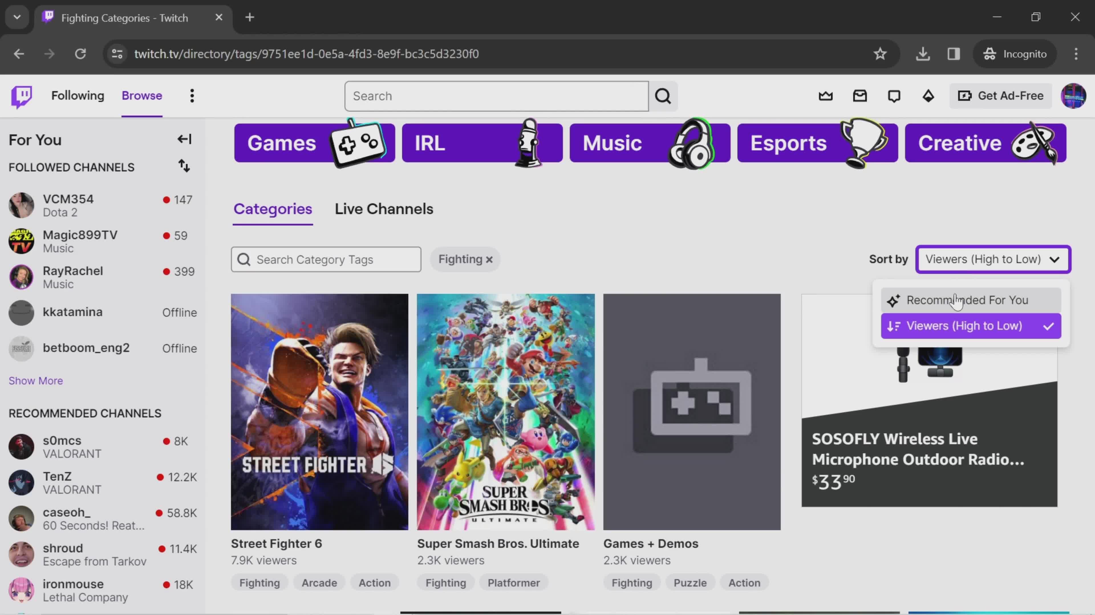 Discovering content on Twitch video thumbnail