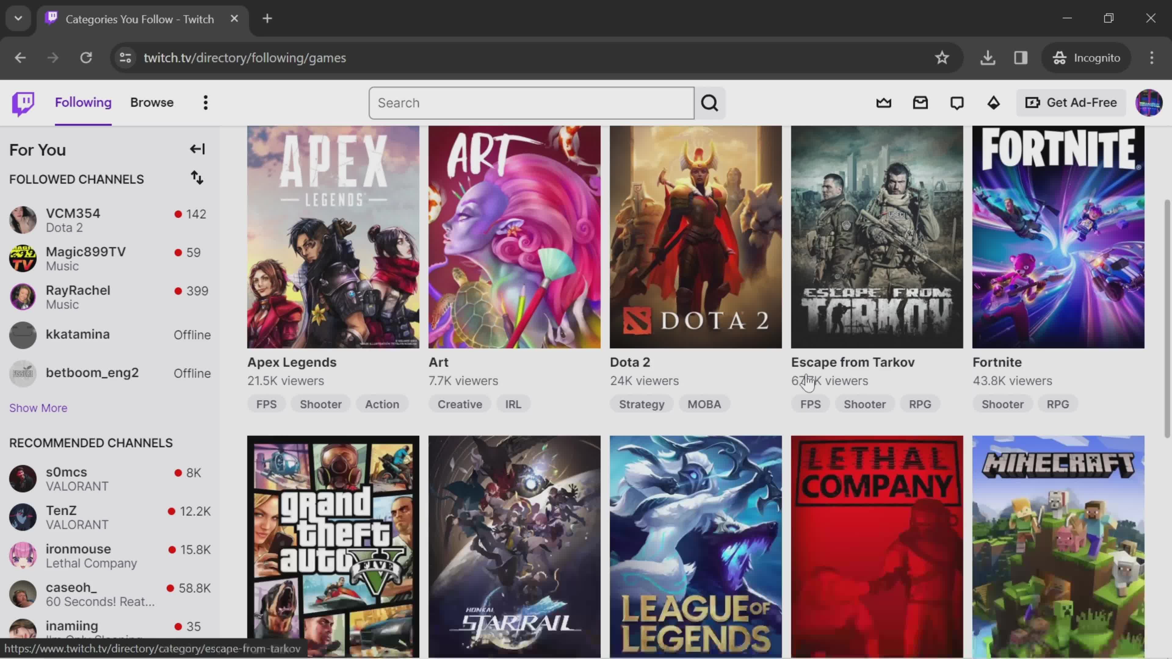 Discovering content on Twitch video thumbnail