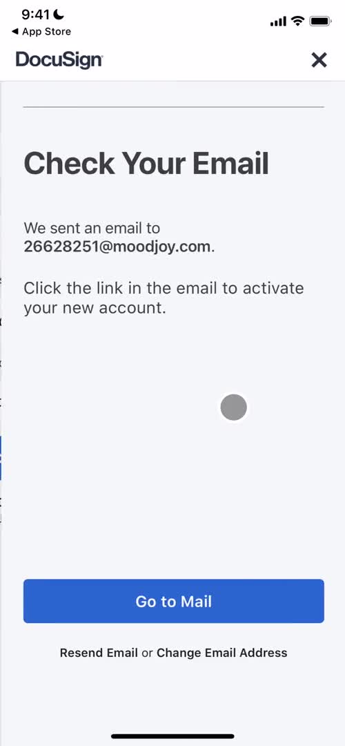 DocuSign check your inbox screenshot