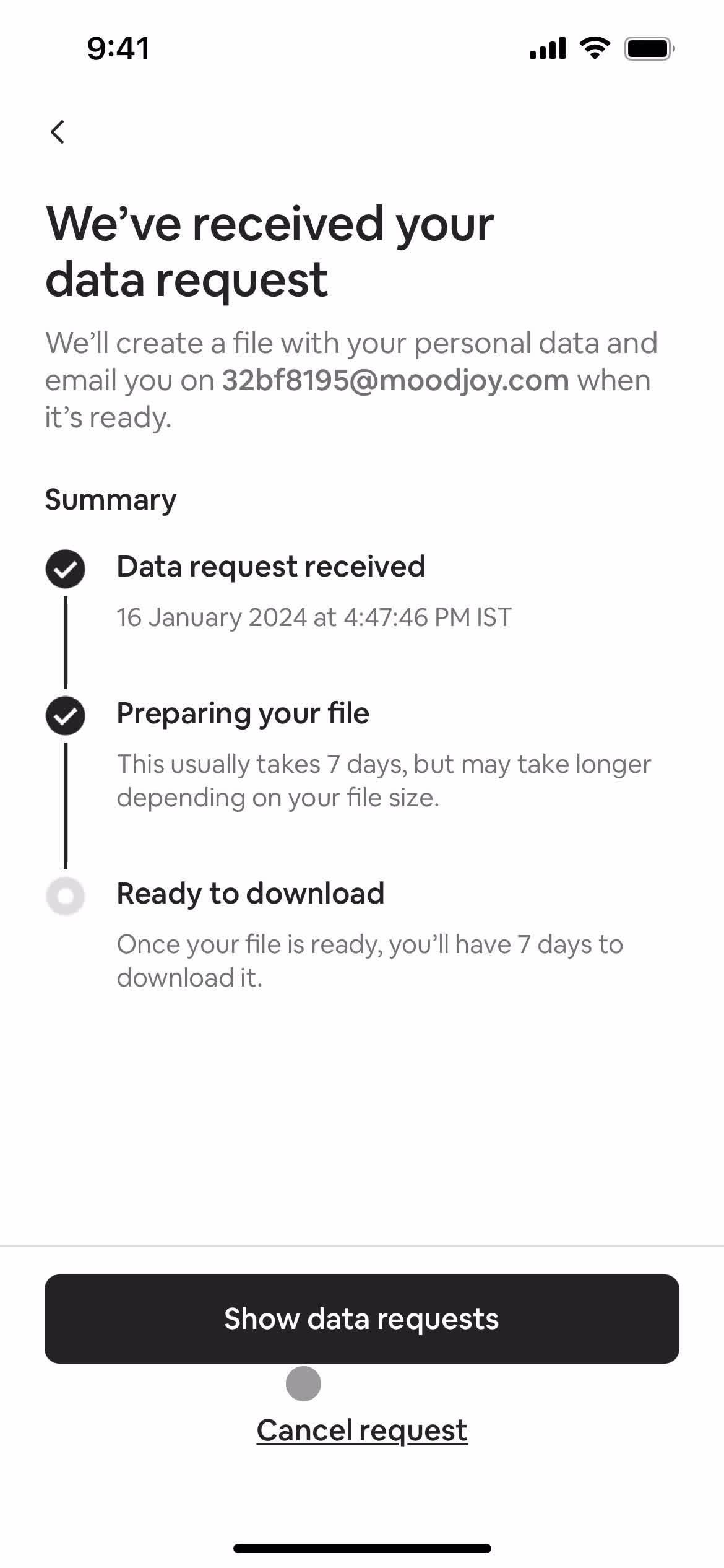 Downloading data screenshot