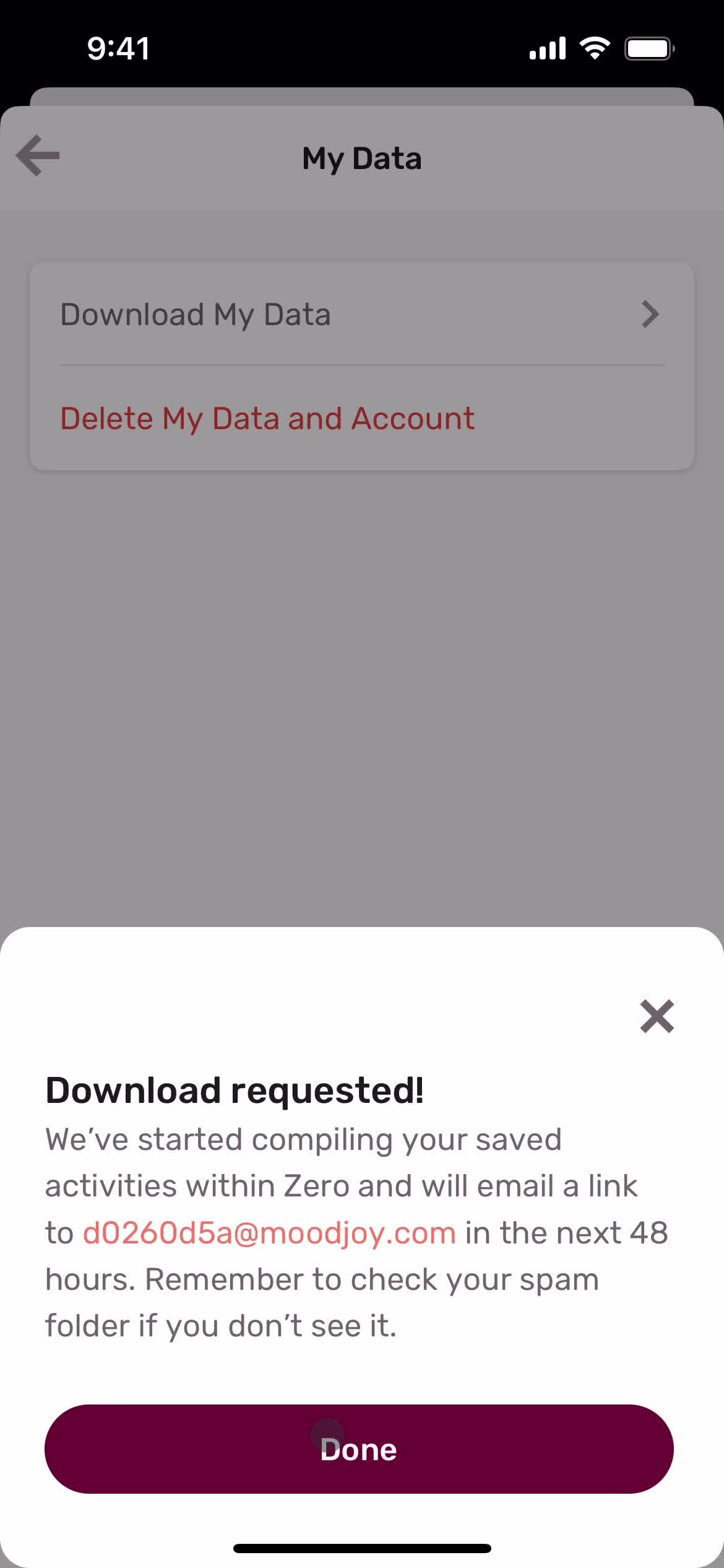 Downloading data screenshot