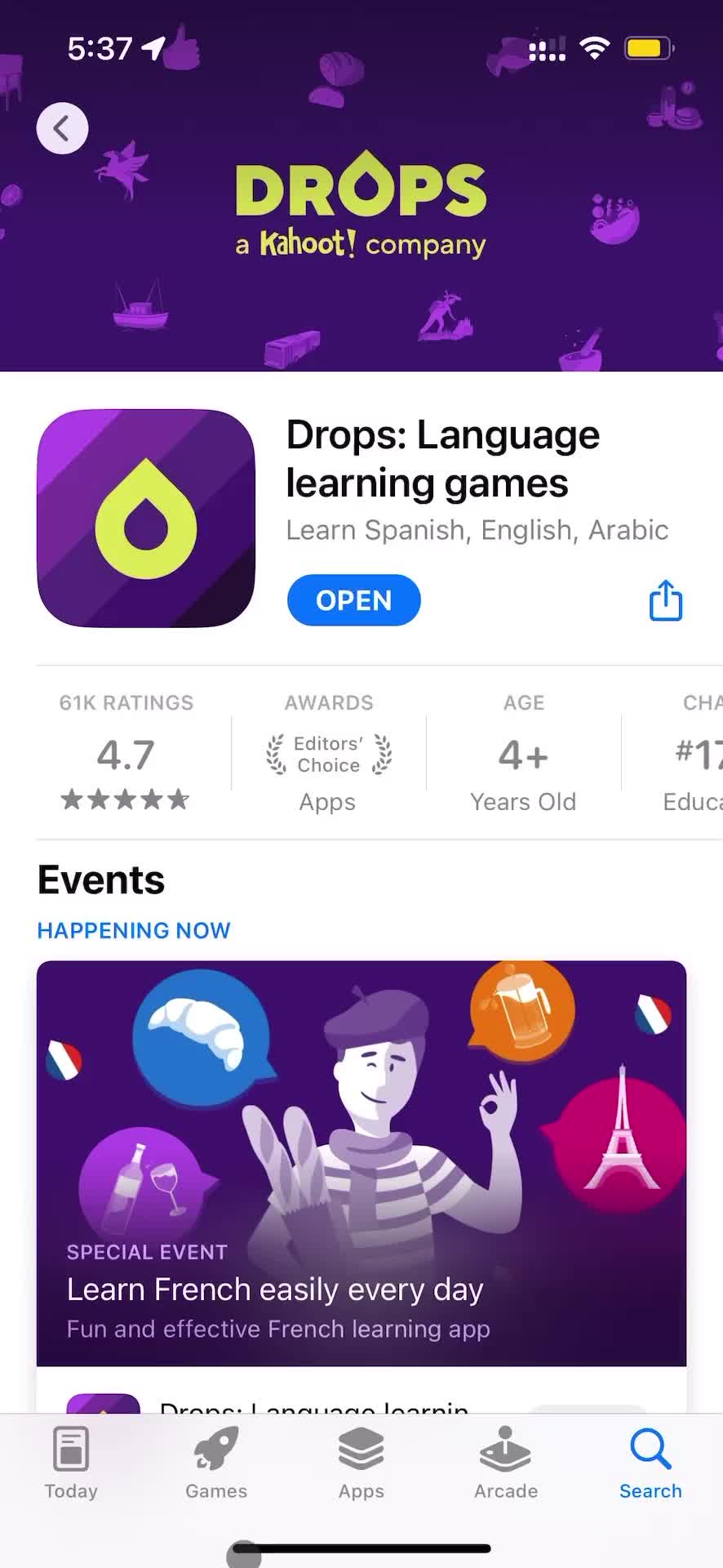 Drops app store listing screenshot