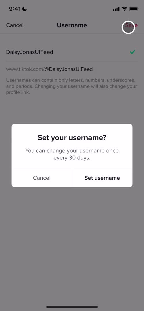 Updating your profile on TikTok video thumbnail