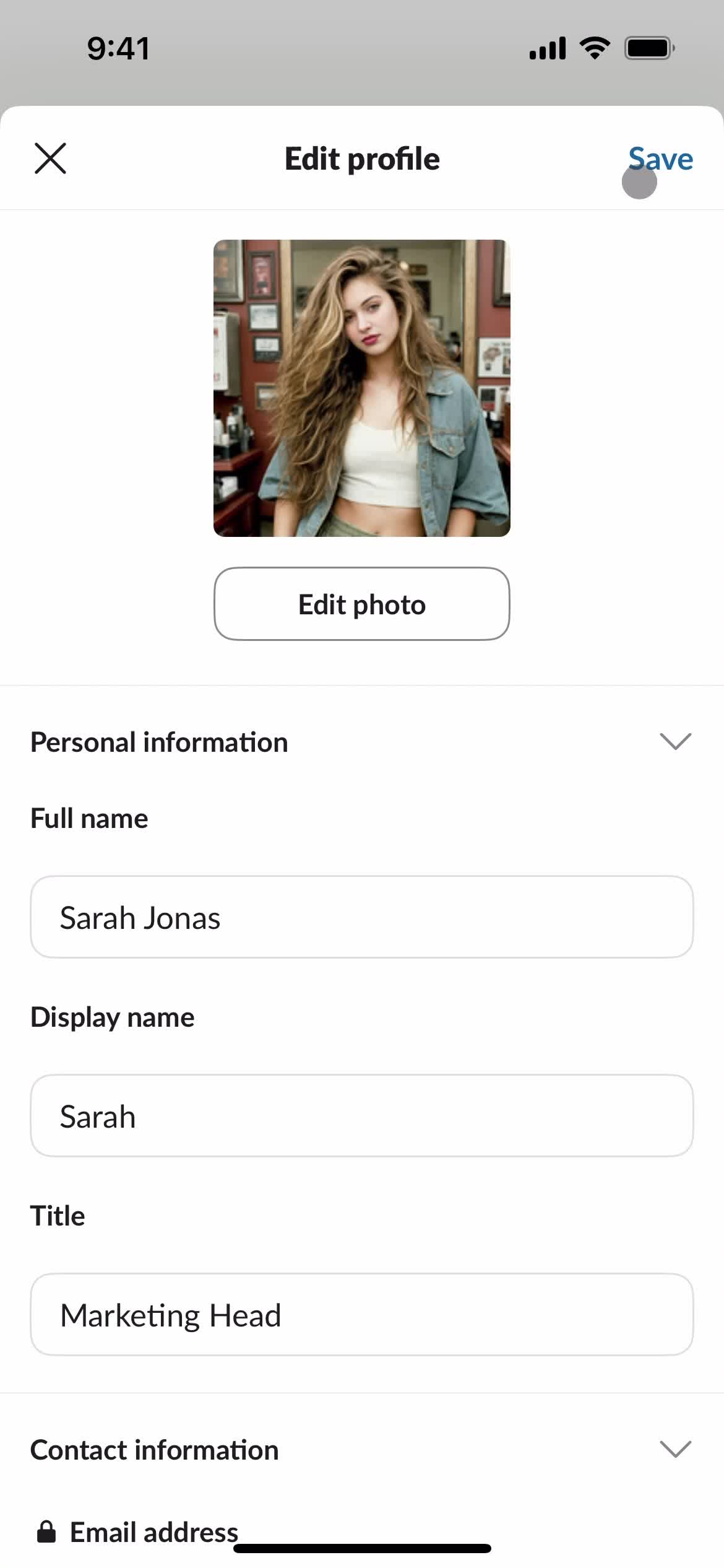 Updating your profile screenshot