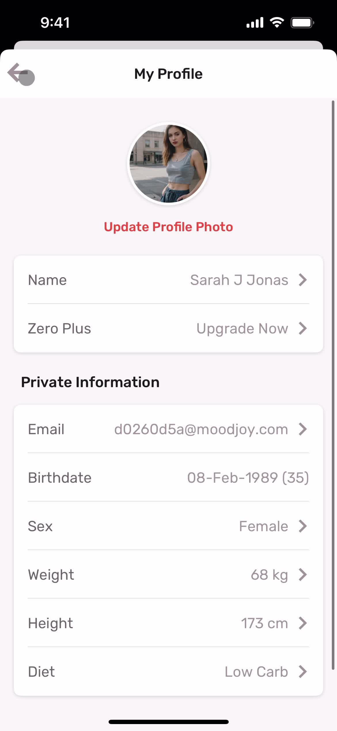 Updating your profile screenshot