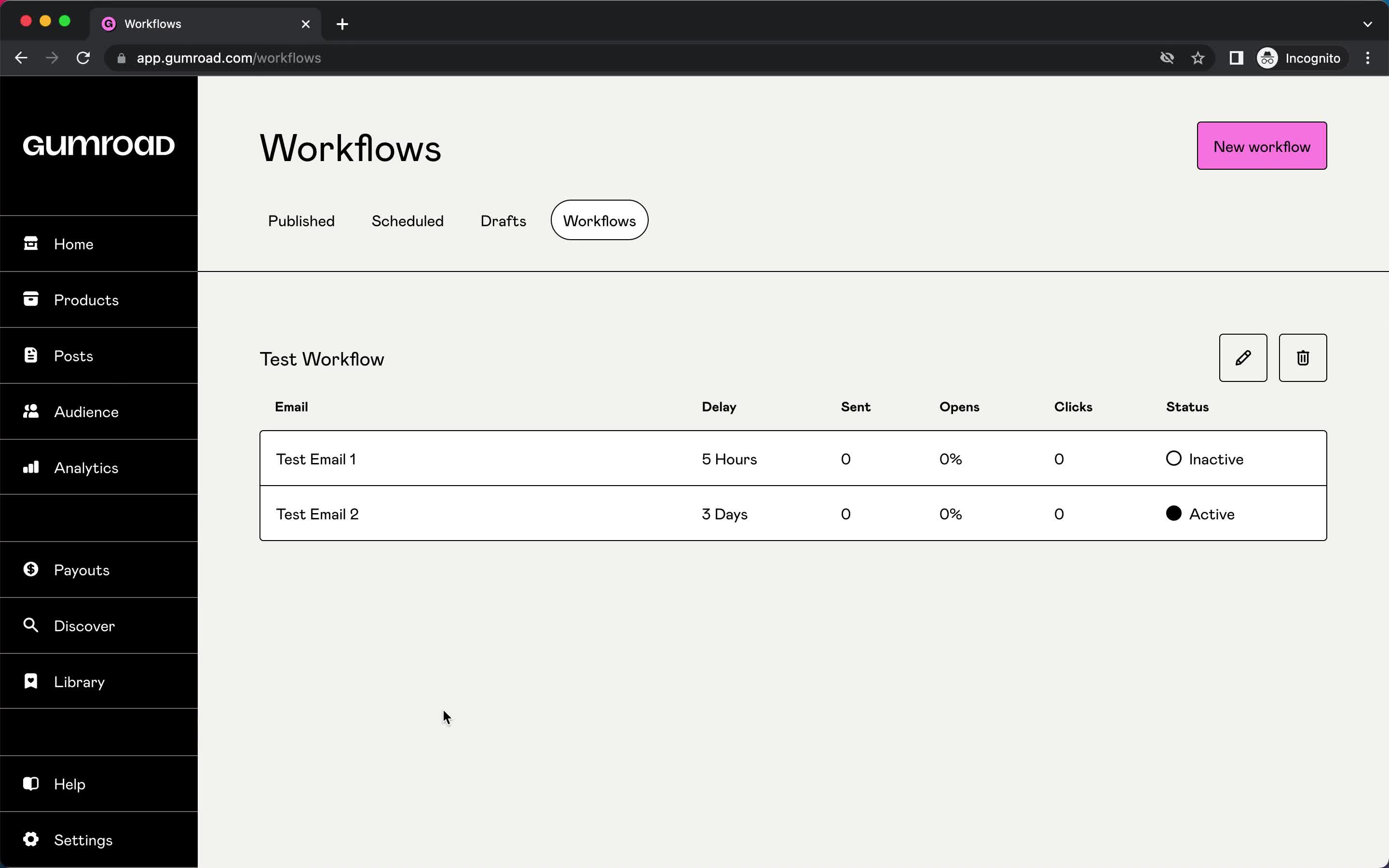 Creating an automation workflow screenshot