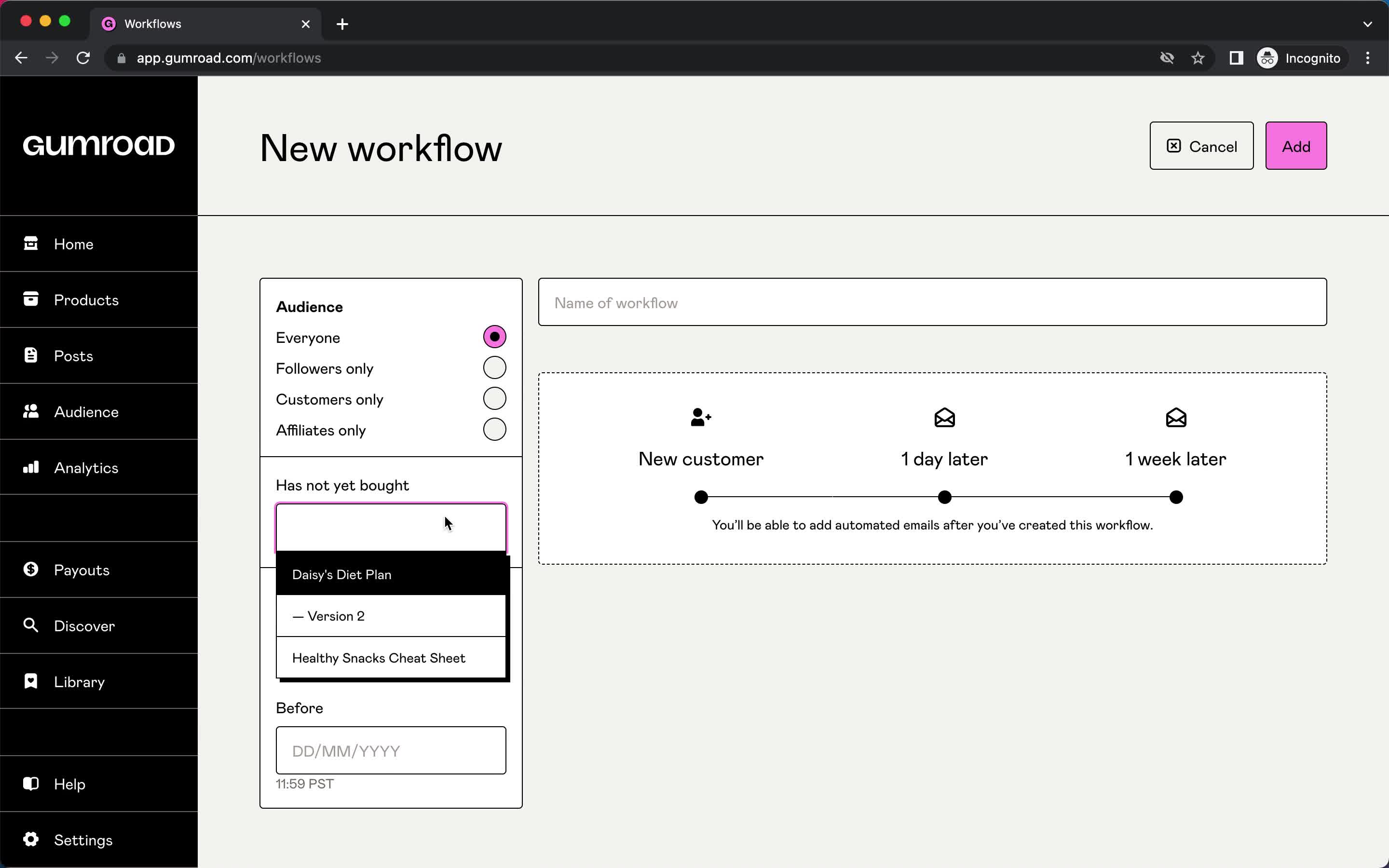 Creating an automation workflow on Gumroad video thumbnail