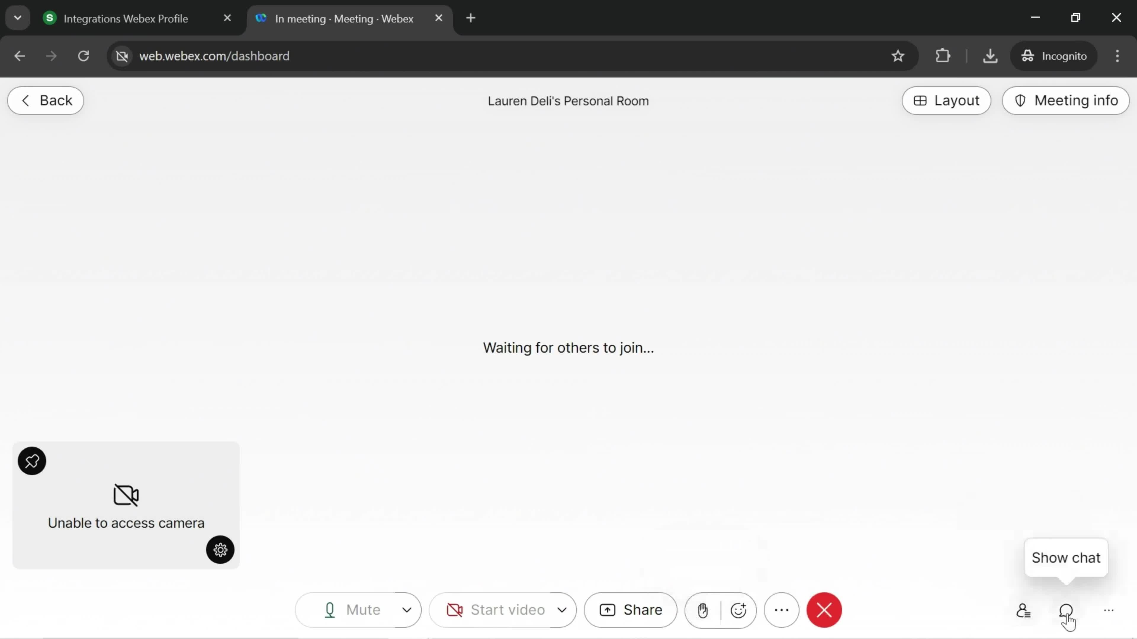 Enabling Slido on Webex screenshot