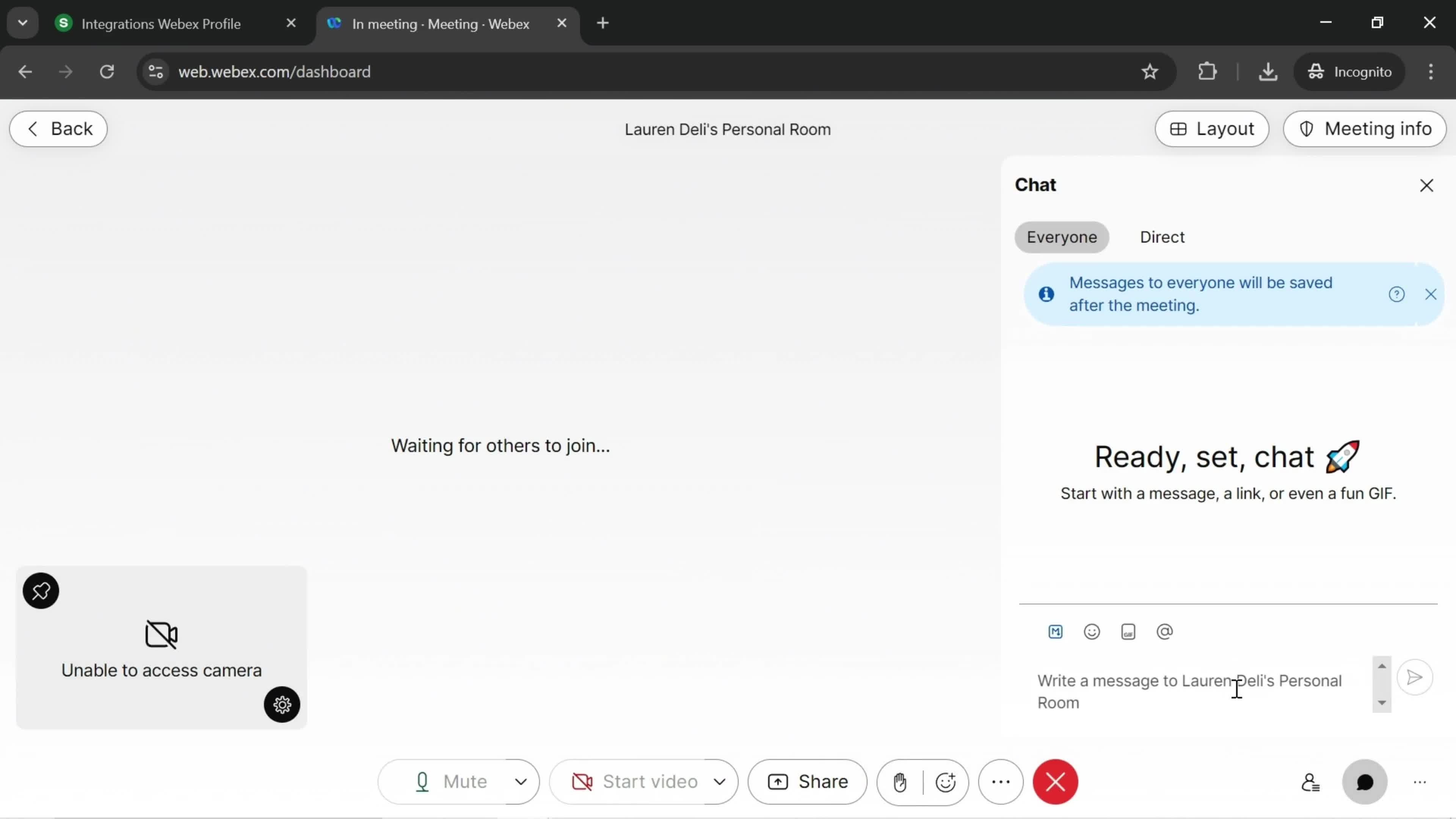 Enabling Slido on Webex screenshot