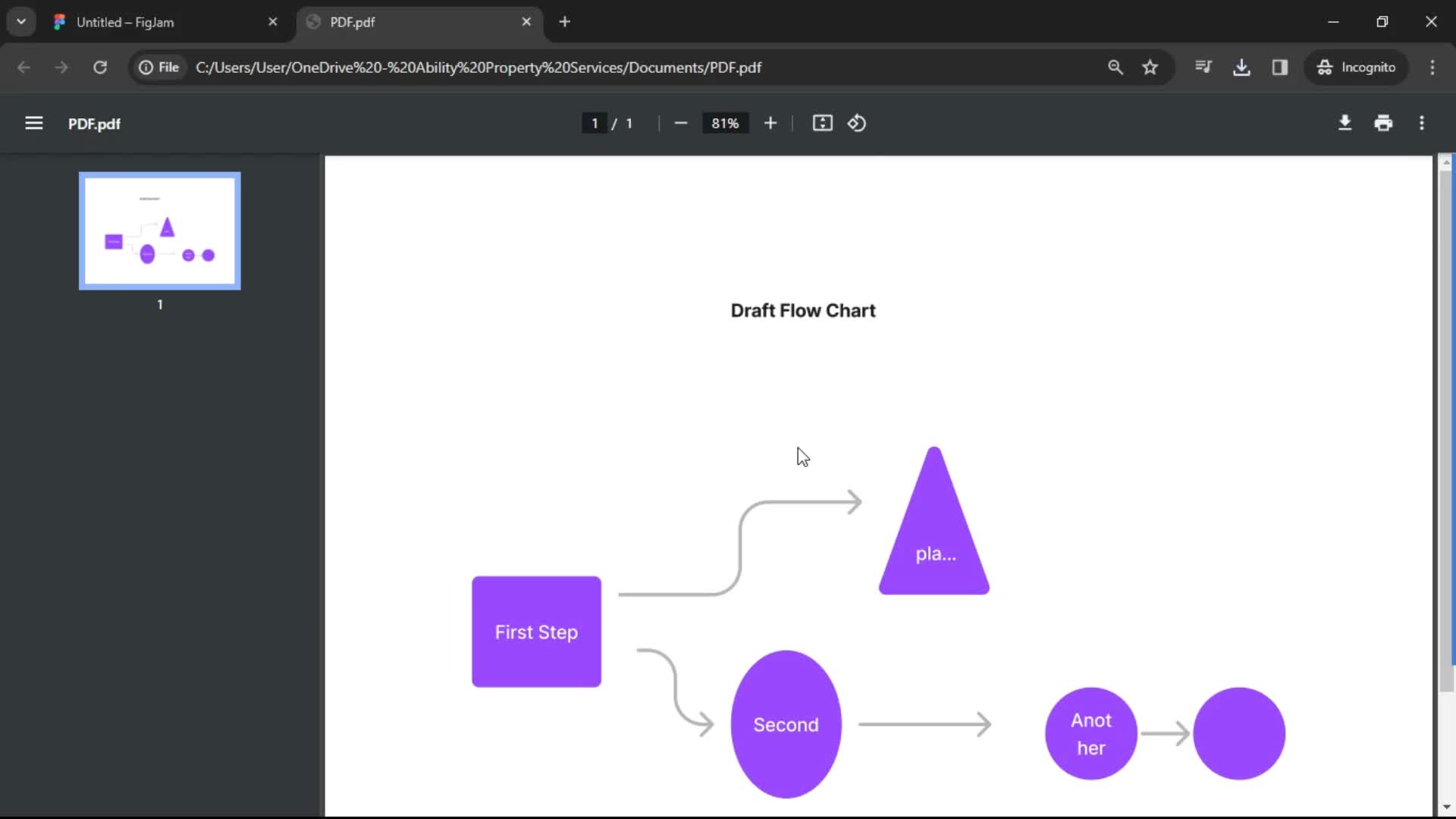 Exporting a flowchart screenshot