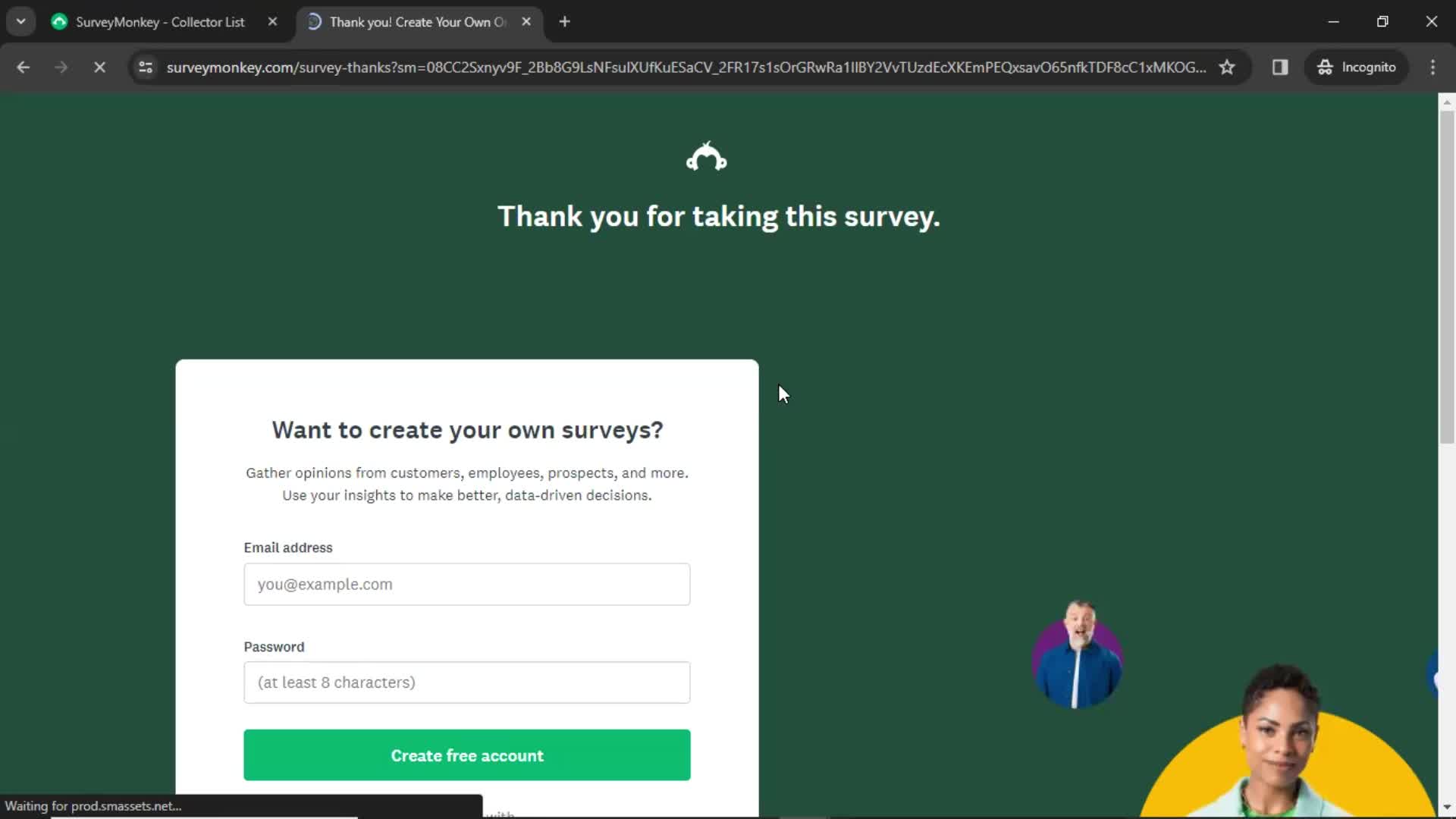 Filling in a form on SurveyMonkey video thumbnail