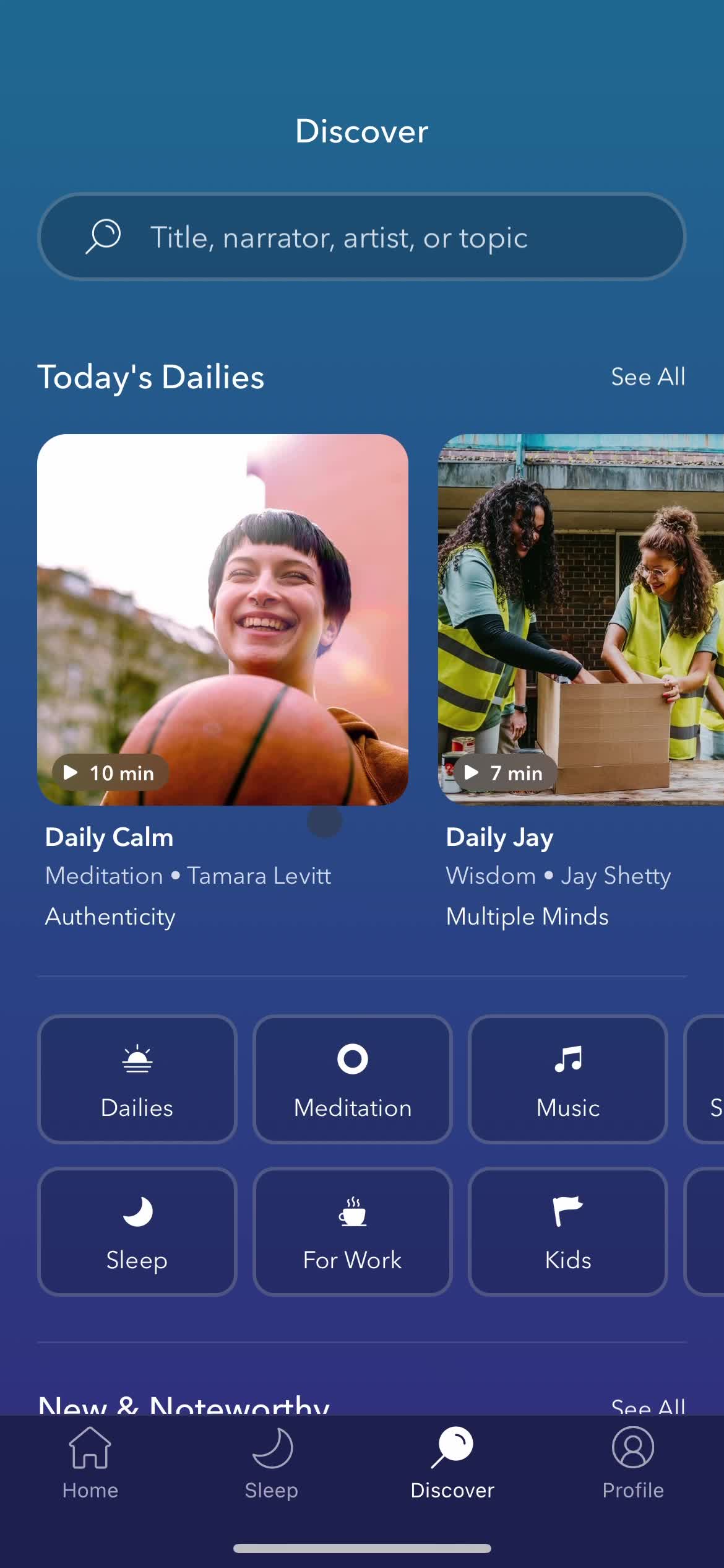 Filtering and sorting on Calm video thumbnail