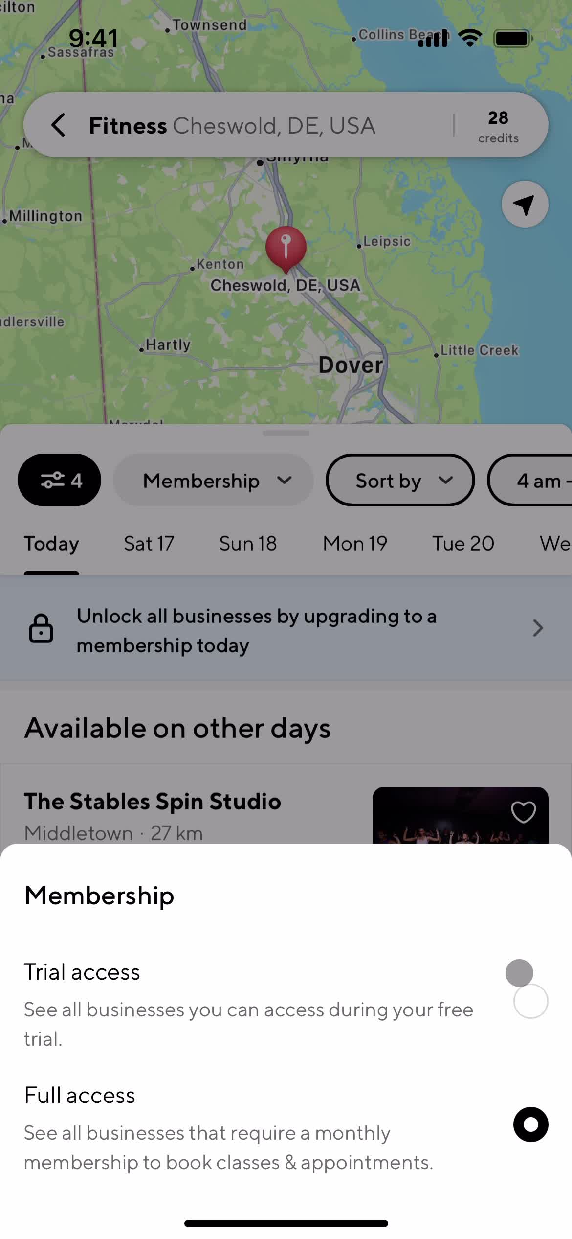 Filtering and sorting screenshot