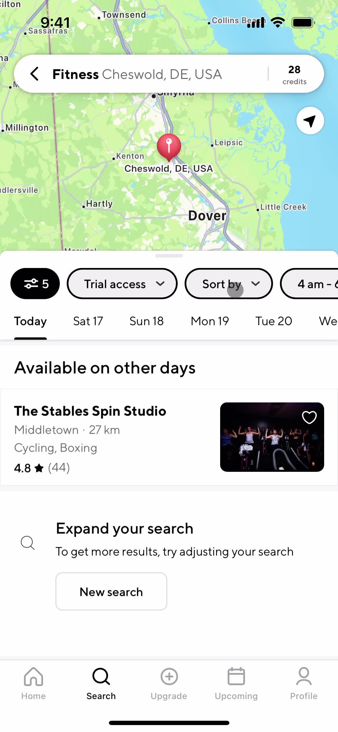 Filtering and sorting screenshot