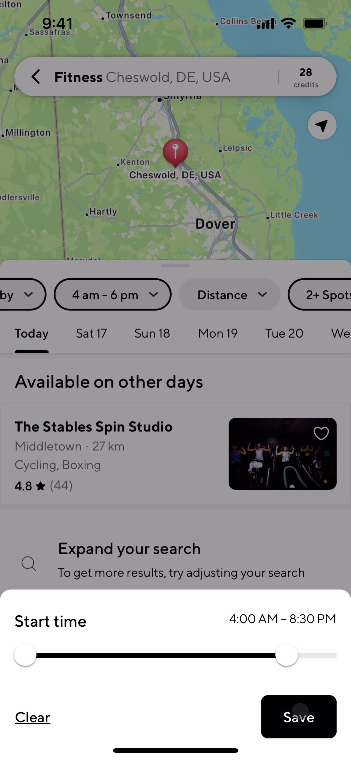 Filtering and sorting screenshot
