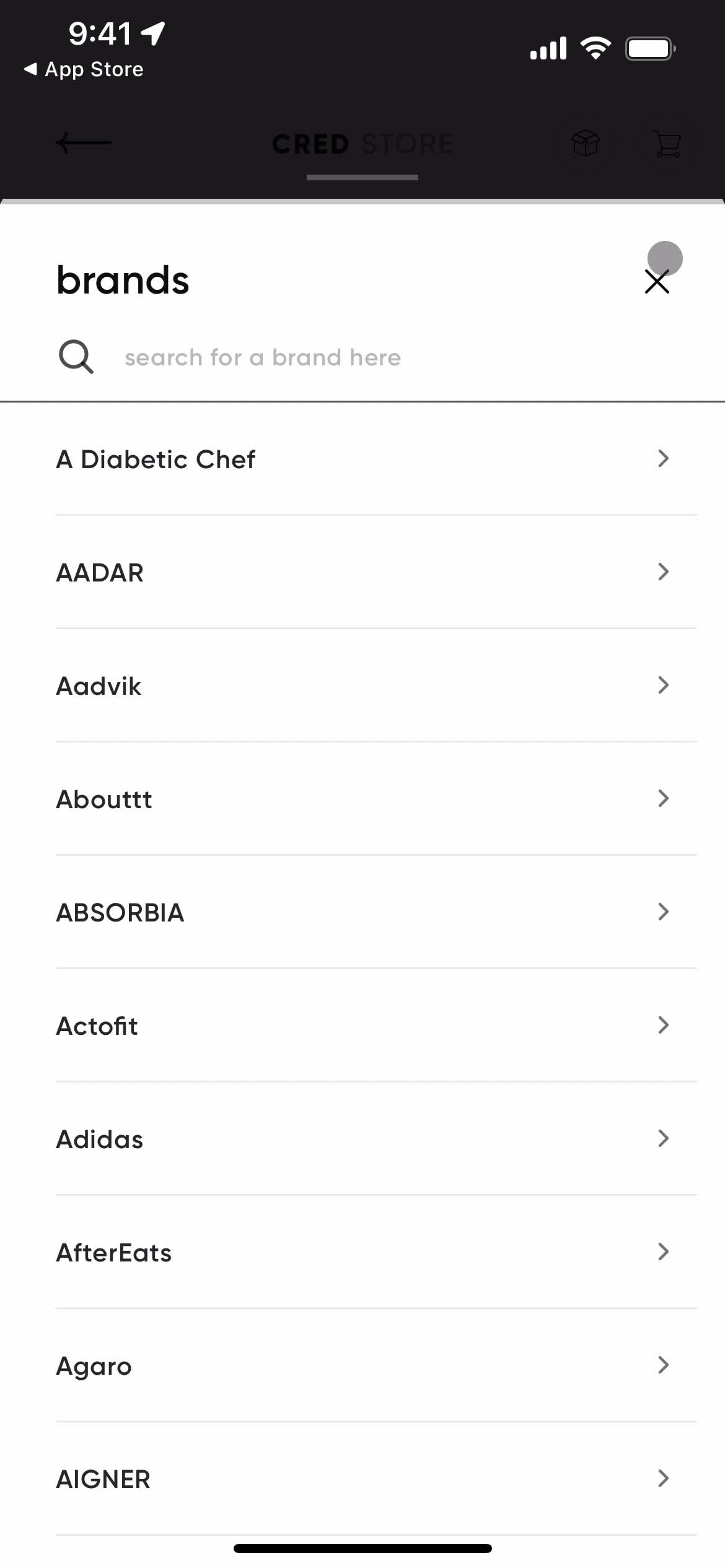 Filtering and sorting screenshot