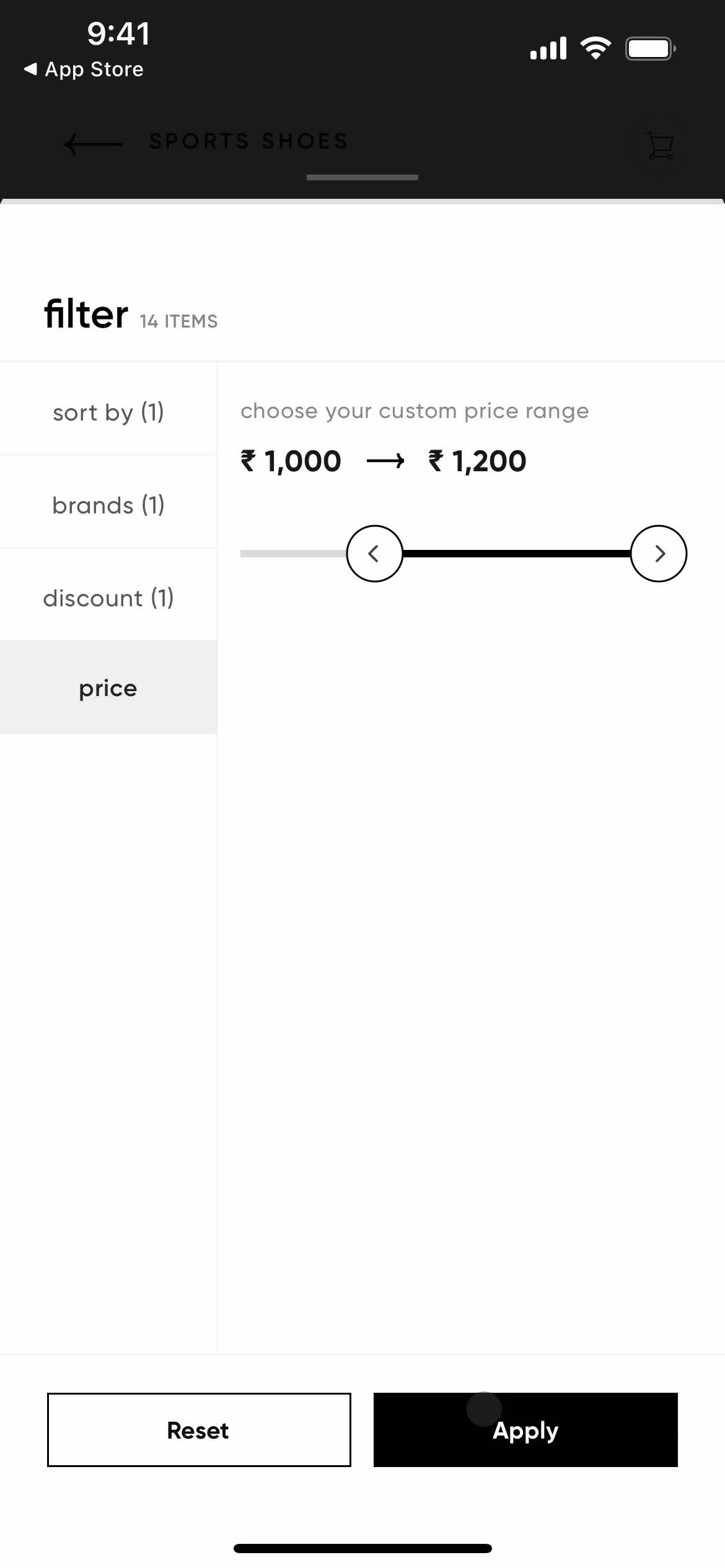 Filtering and sorting screenshot