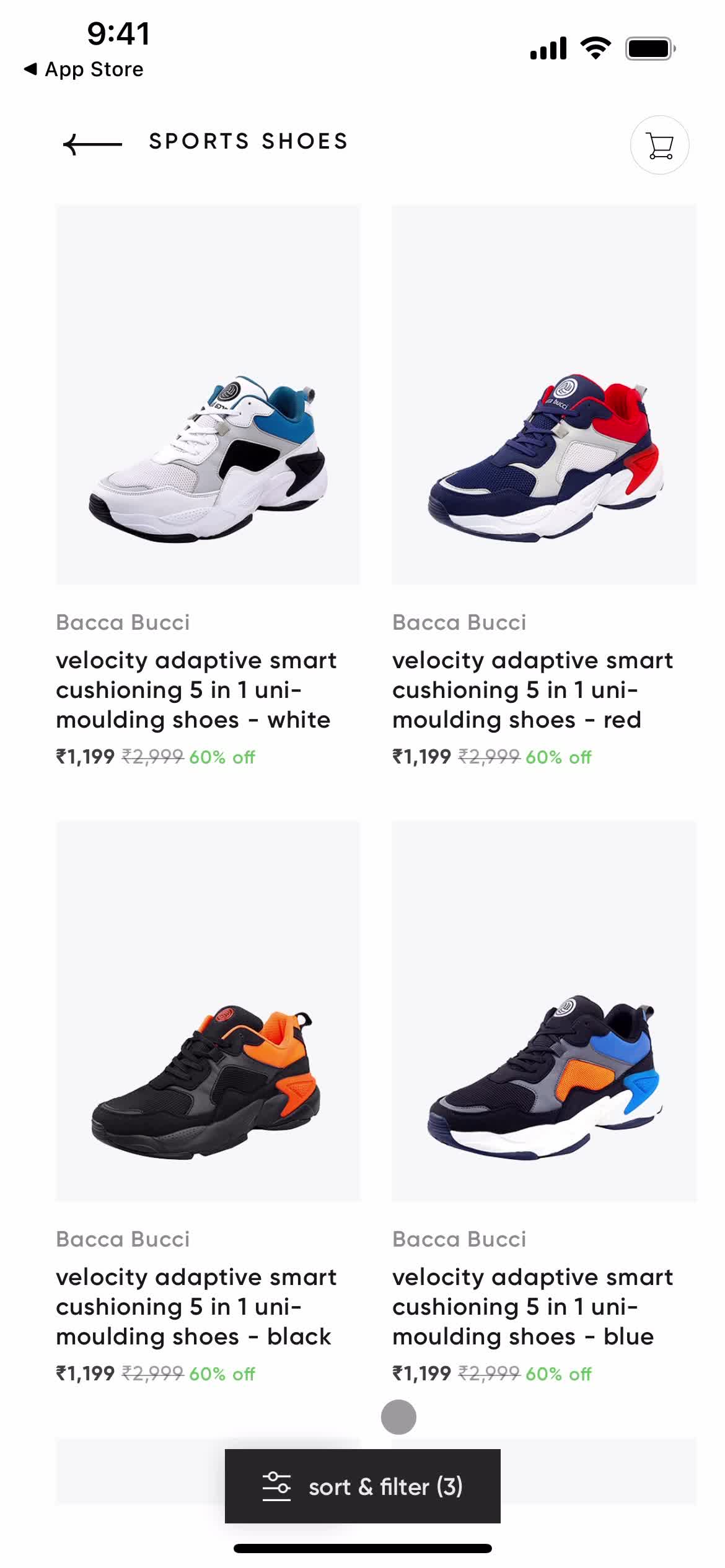 Filtering and sorting screenshot