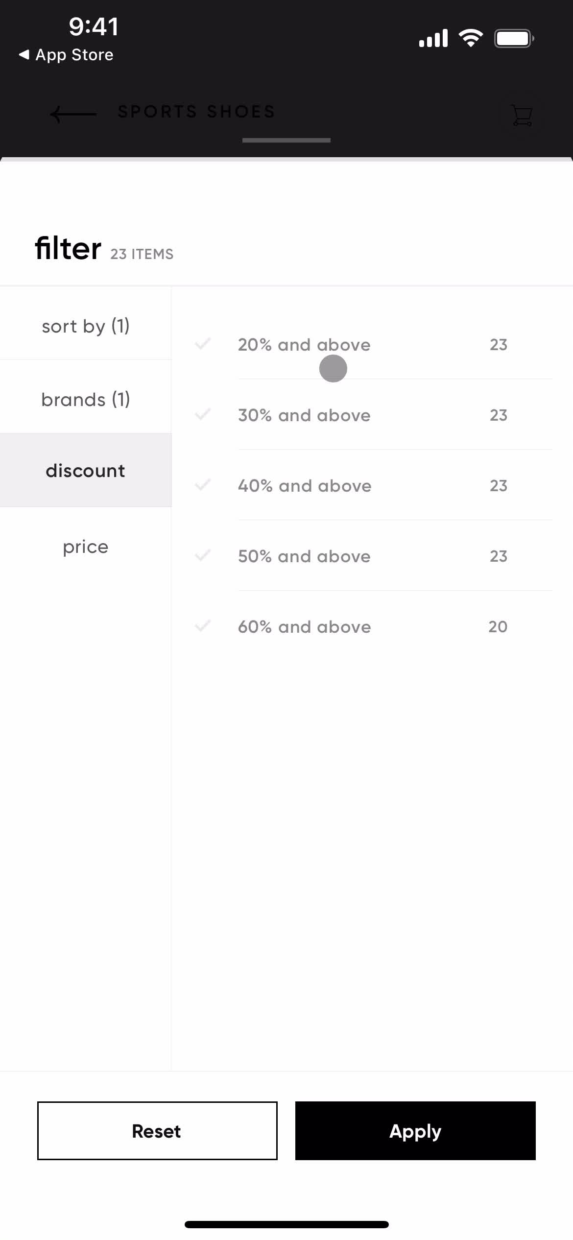 Filtering and sorting screenshot