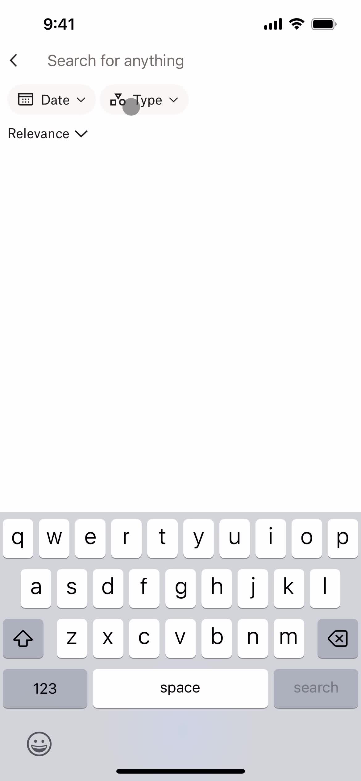 Filtering screenshot