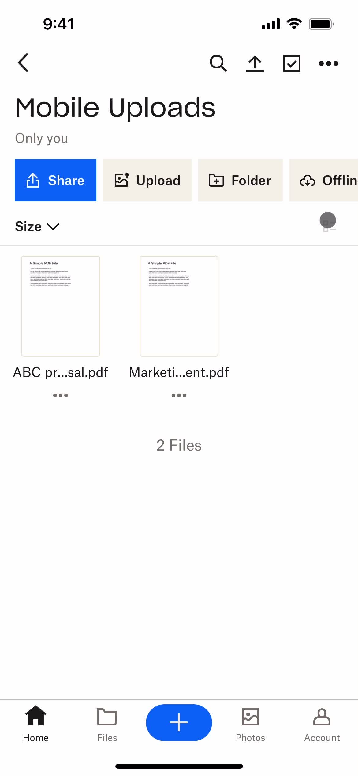 Filtering screenshot