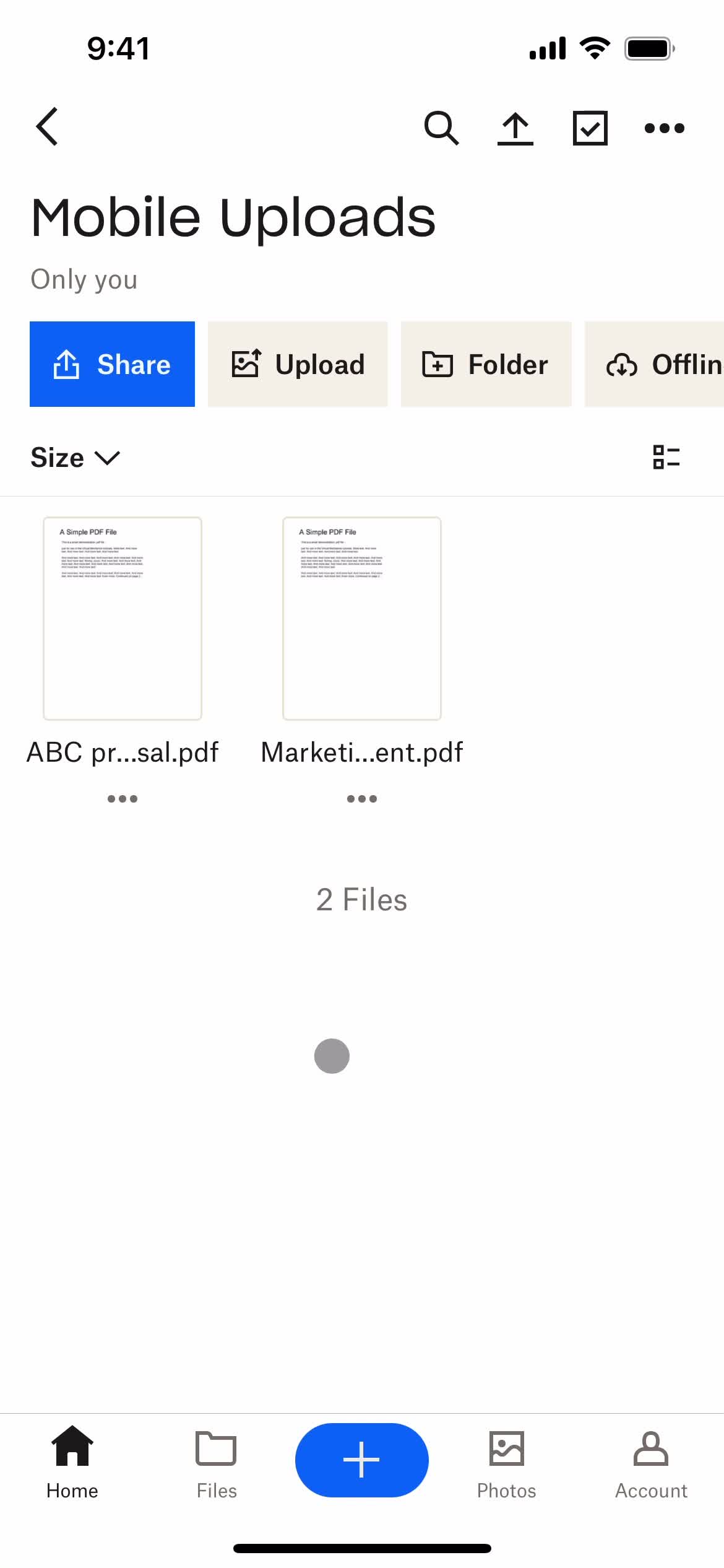 Filtering screenshot
