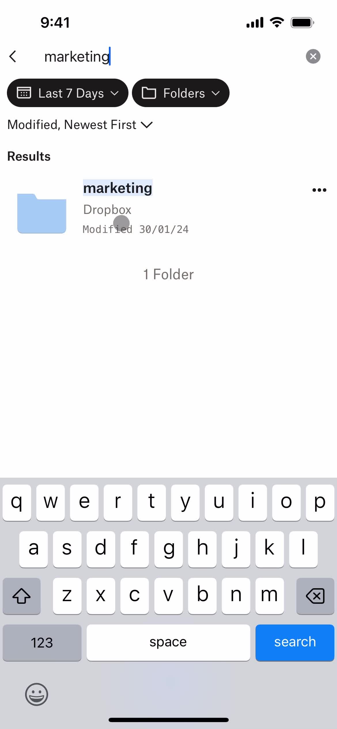 Filtering screenshot