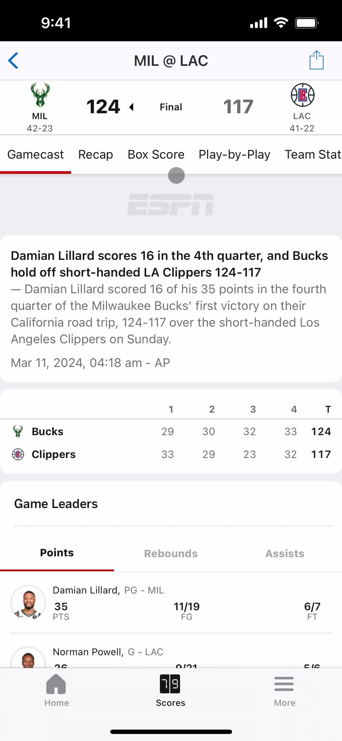 Filtering and sorting on ESPN video thumbnail