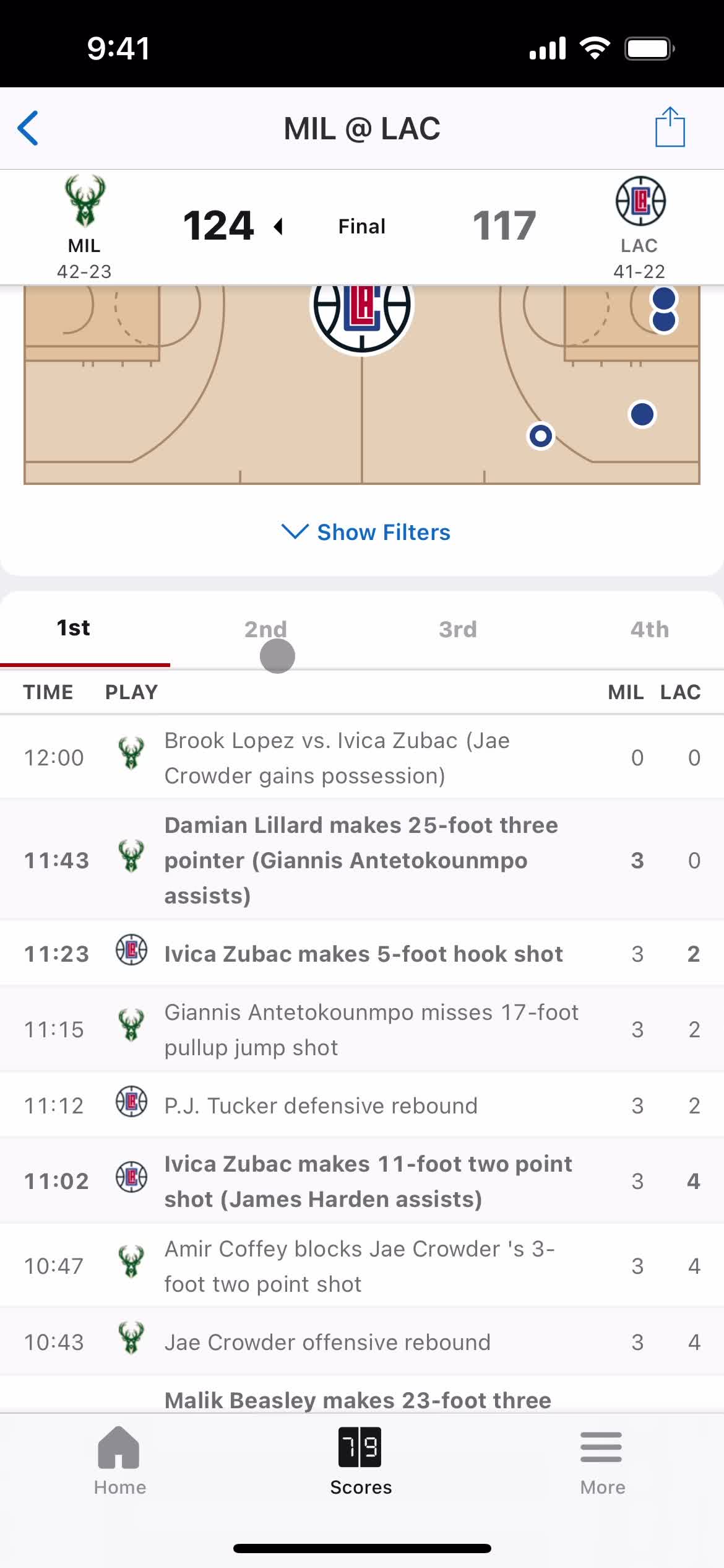 Filtering and sorting on ESPN video thumbnail