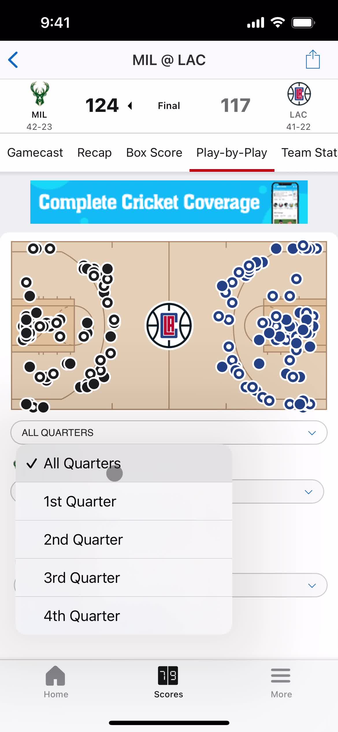 Filtering and sorting on ESPN video thumbnail