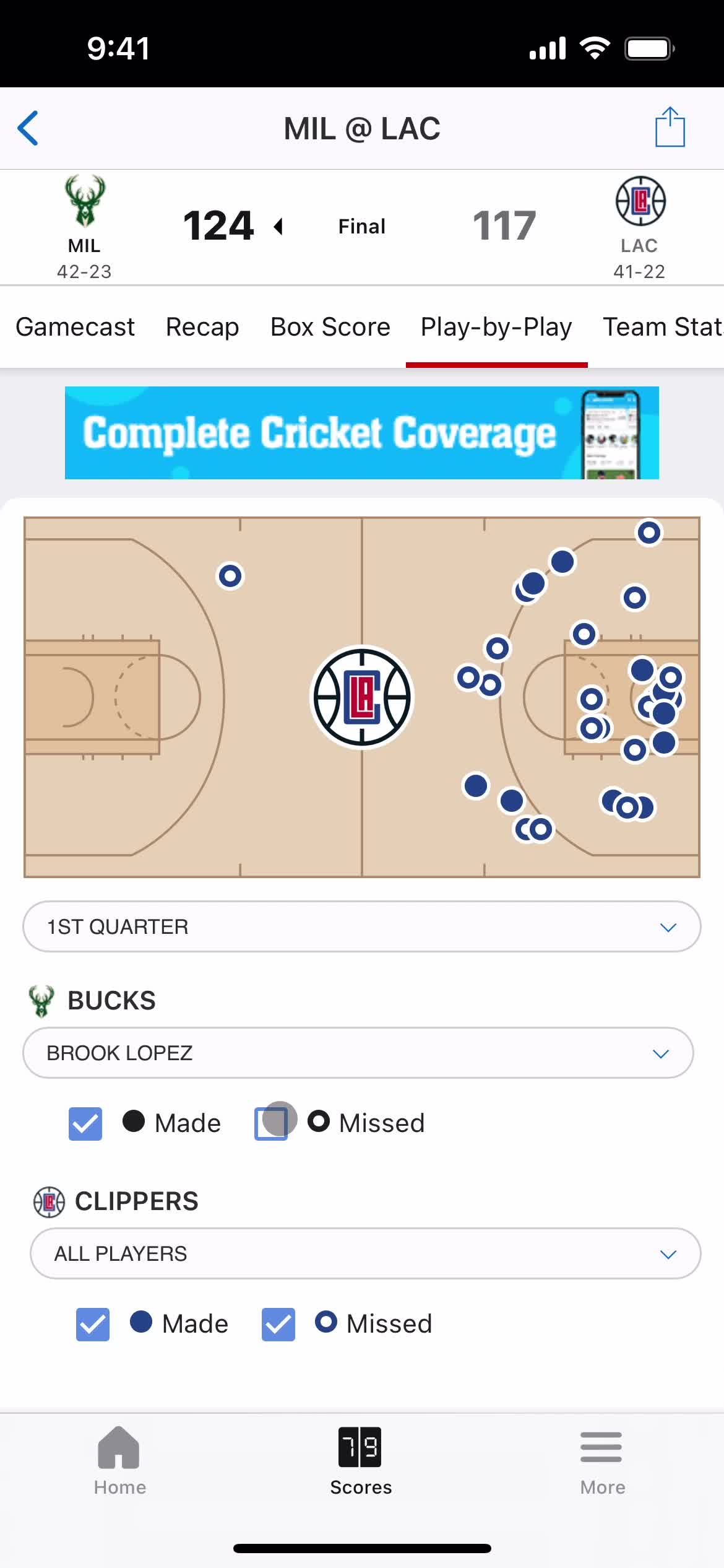 Filtering and sorting on ESPN video thumbnail
