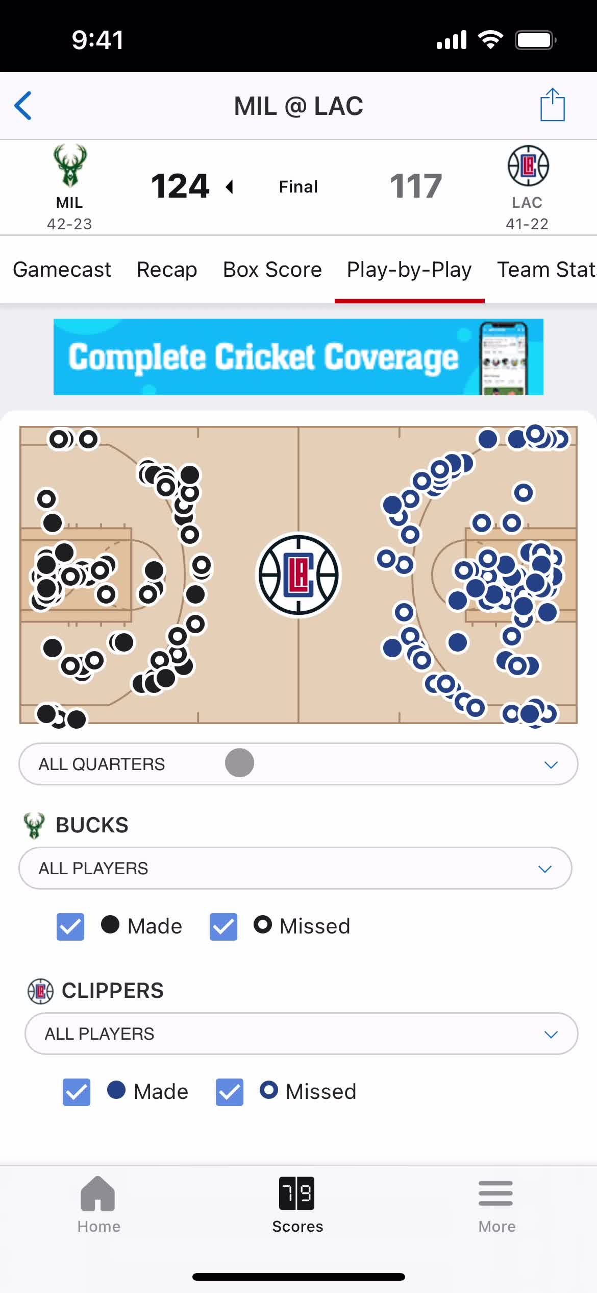 Filtering and sorting on ESPN video thumbnail