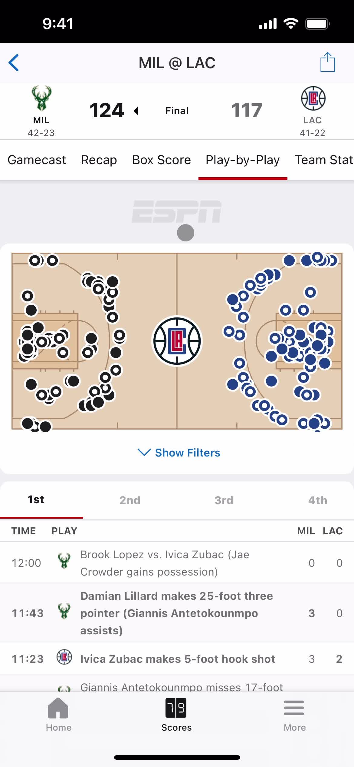 Filtering and sorting on ESPN video thumbnail