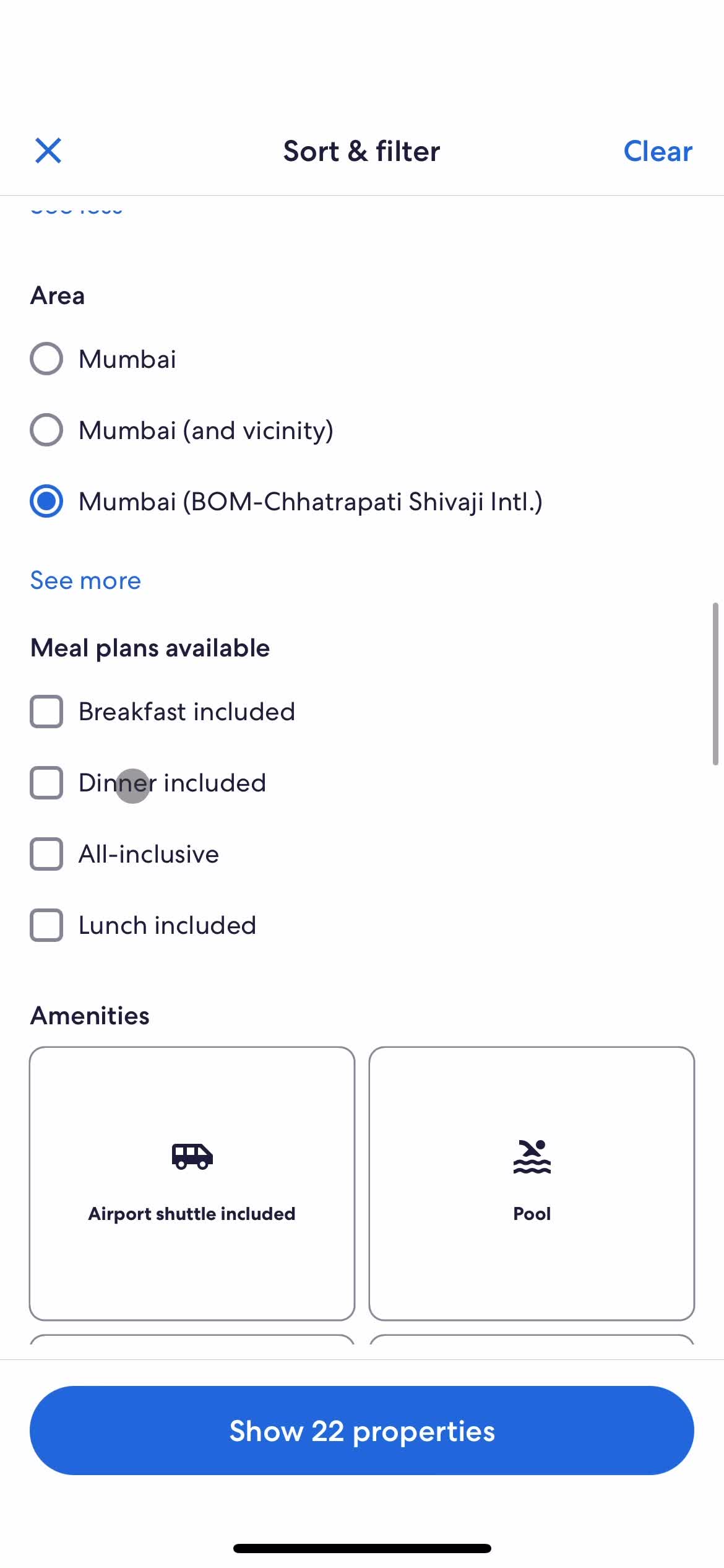 Filtering and sorting screenshot