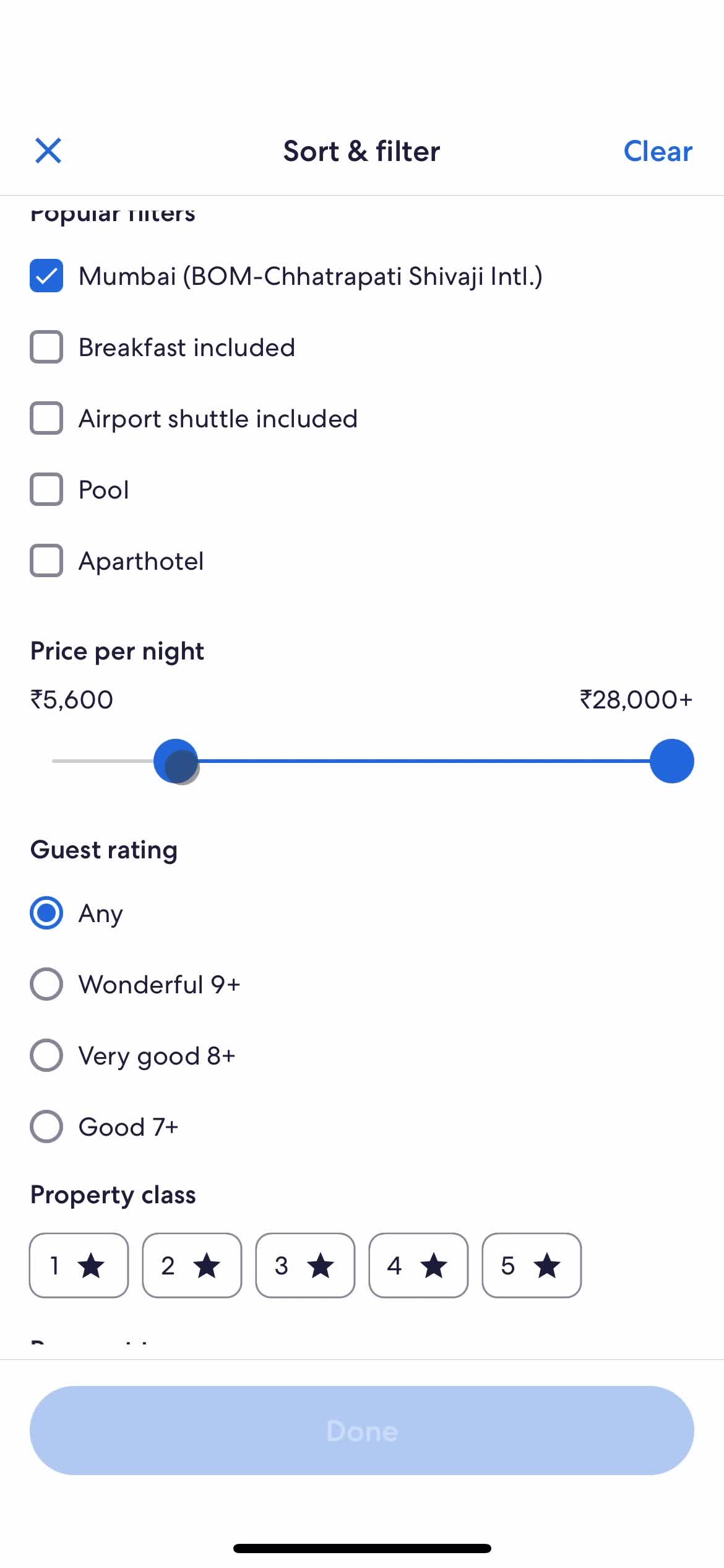 Filtering and sorting screenshot
