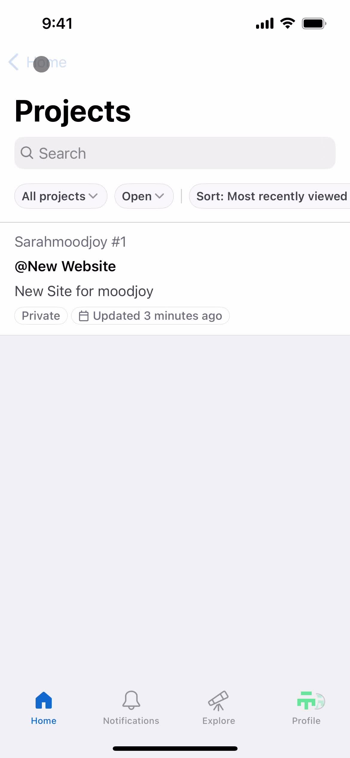 Filtering and sorting screenshot