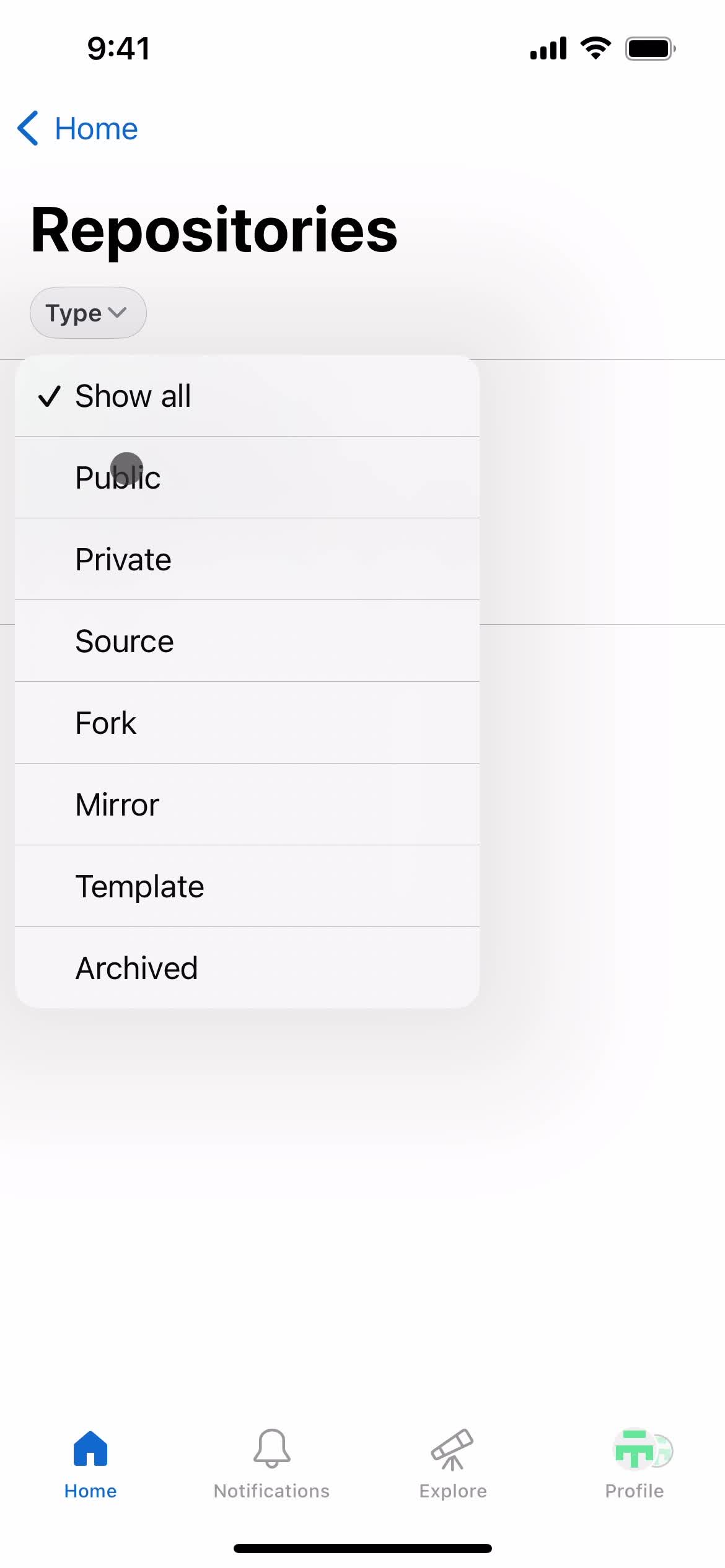 Filtering and sorting screenshot