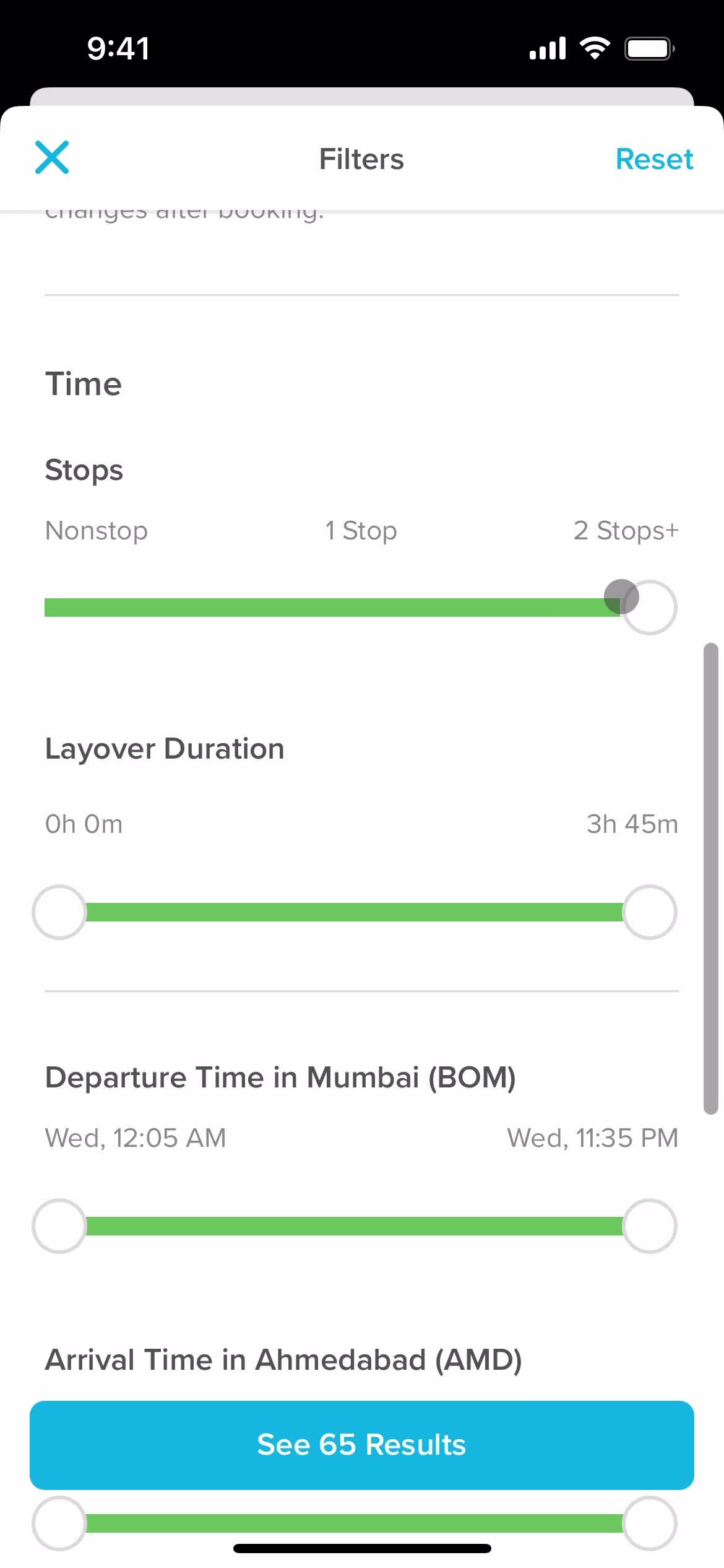 Filtering screenshot