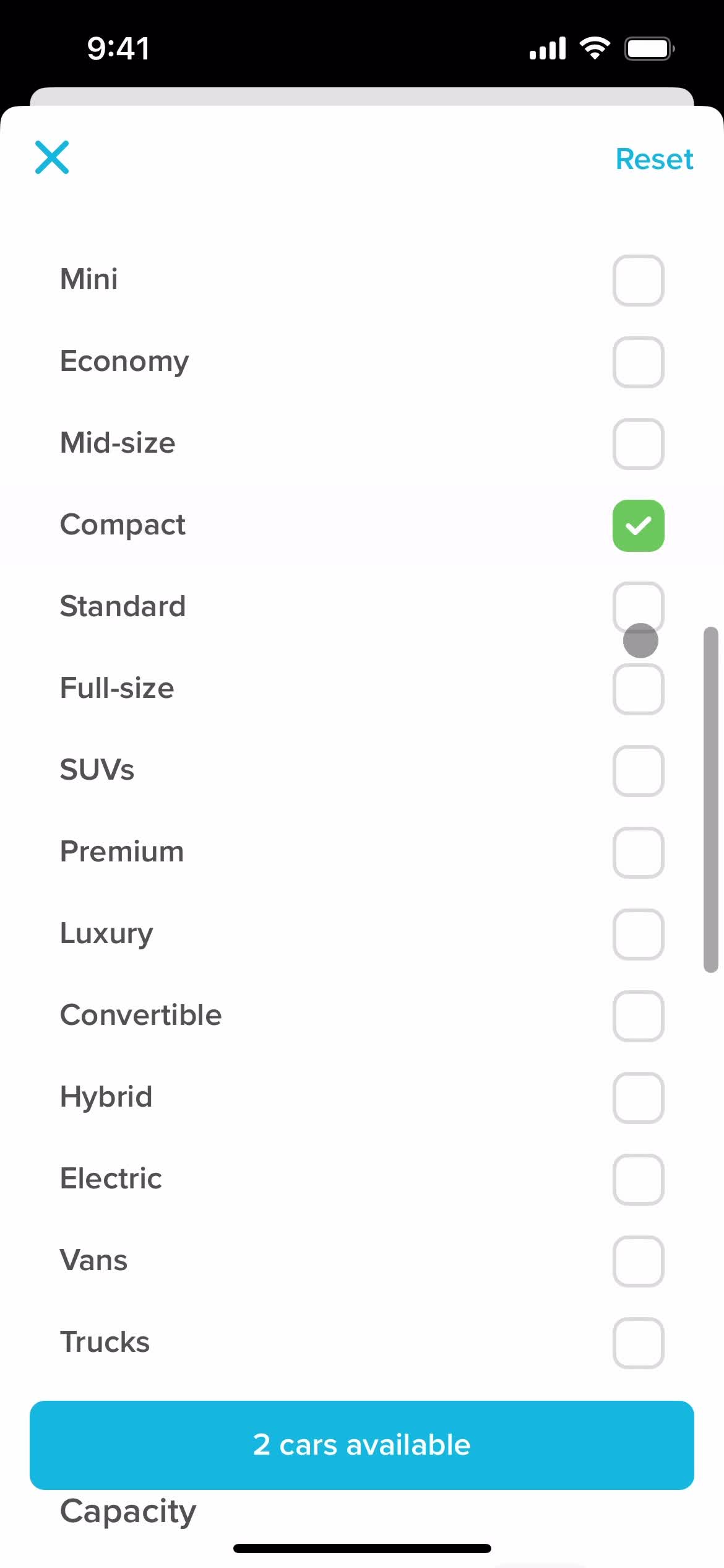 Filtering screenshot