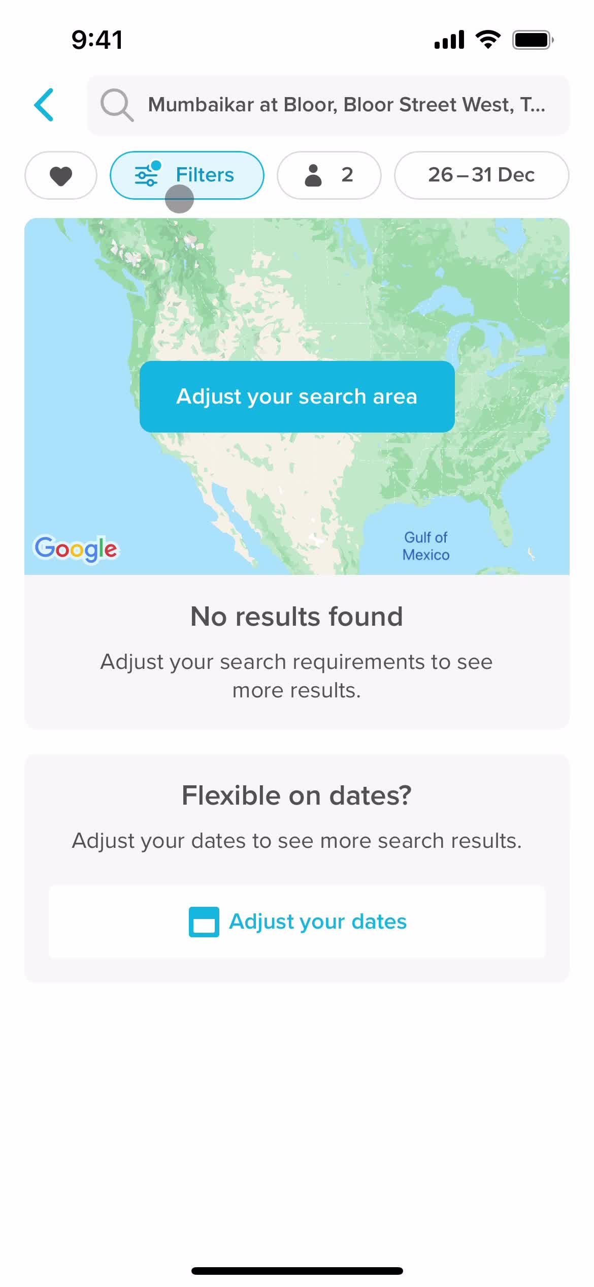 Filtering screenshot
