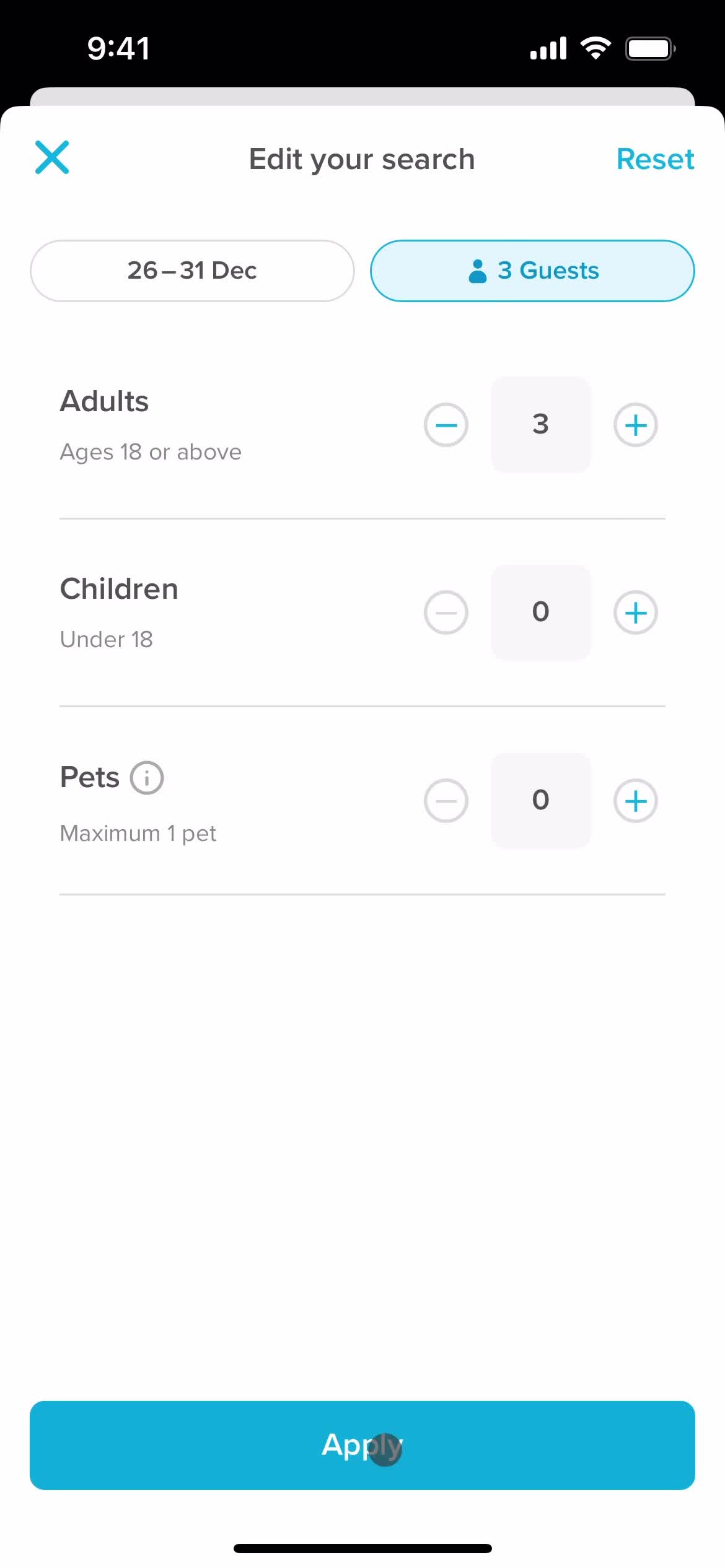 Filtering screenshot