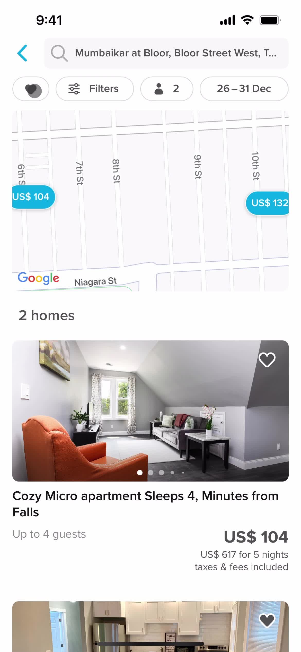 Filtering screenshot