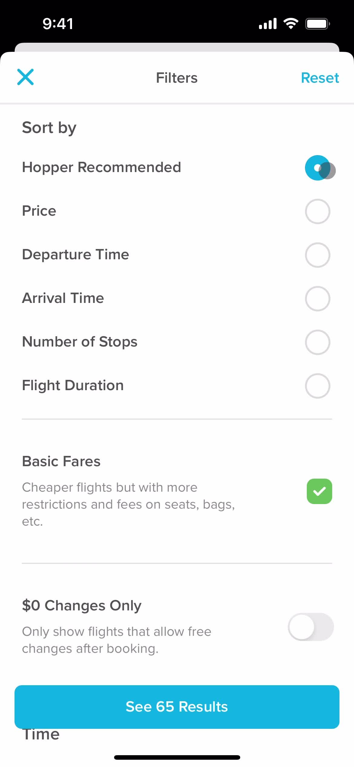 Filtering screenshot