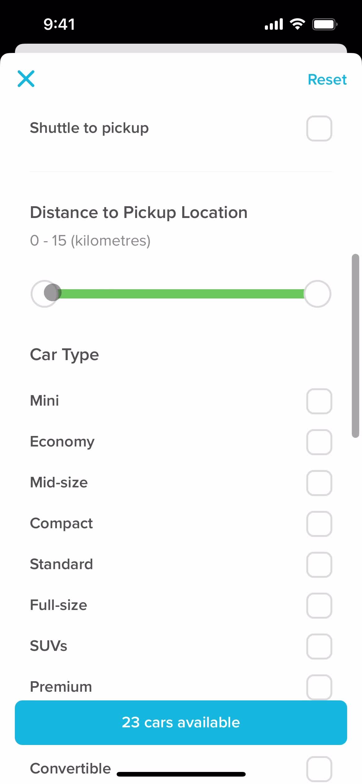 Filtering screenshot