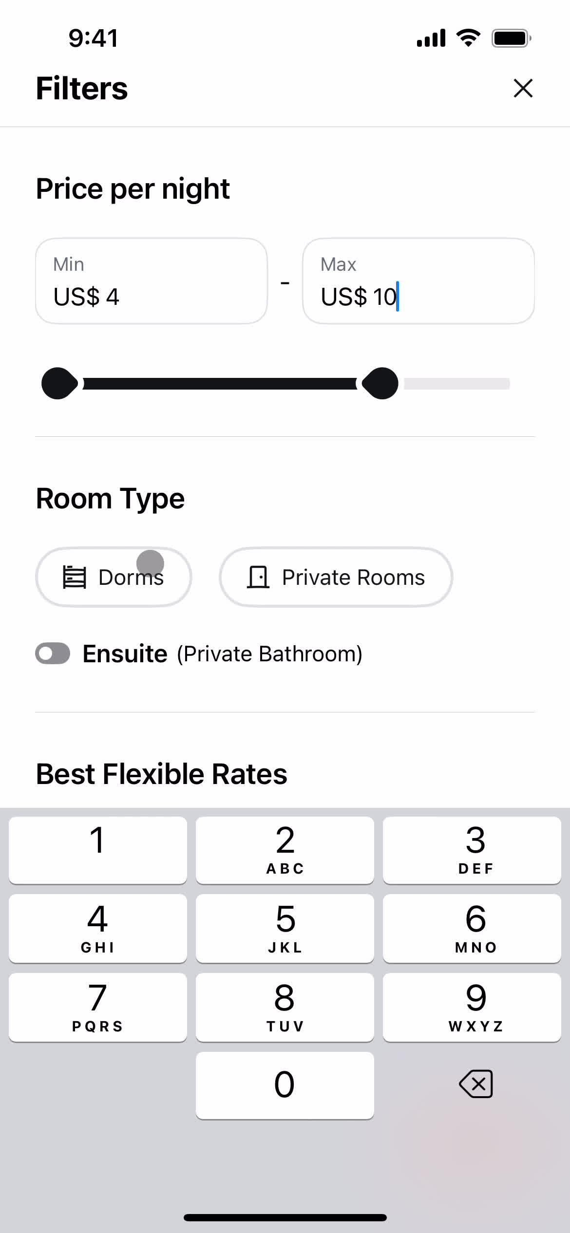 Filtering and sorting screenshot