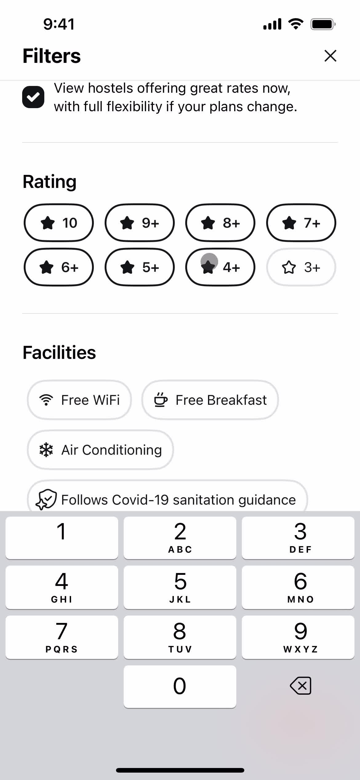 Filtering and sorting screenshot