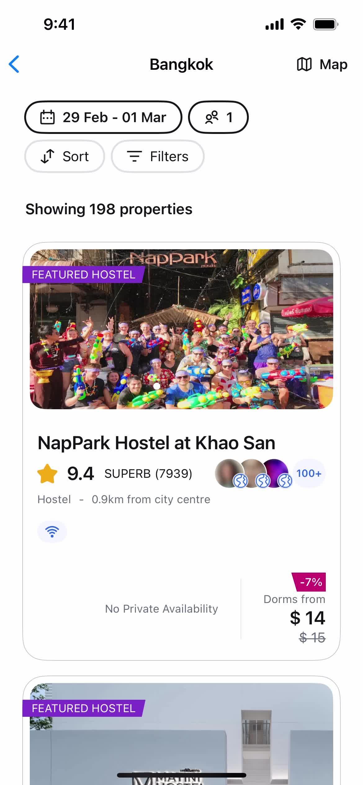 Filtering and sorting screenshot