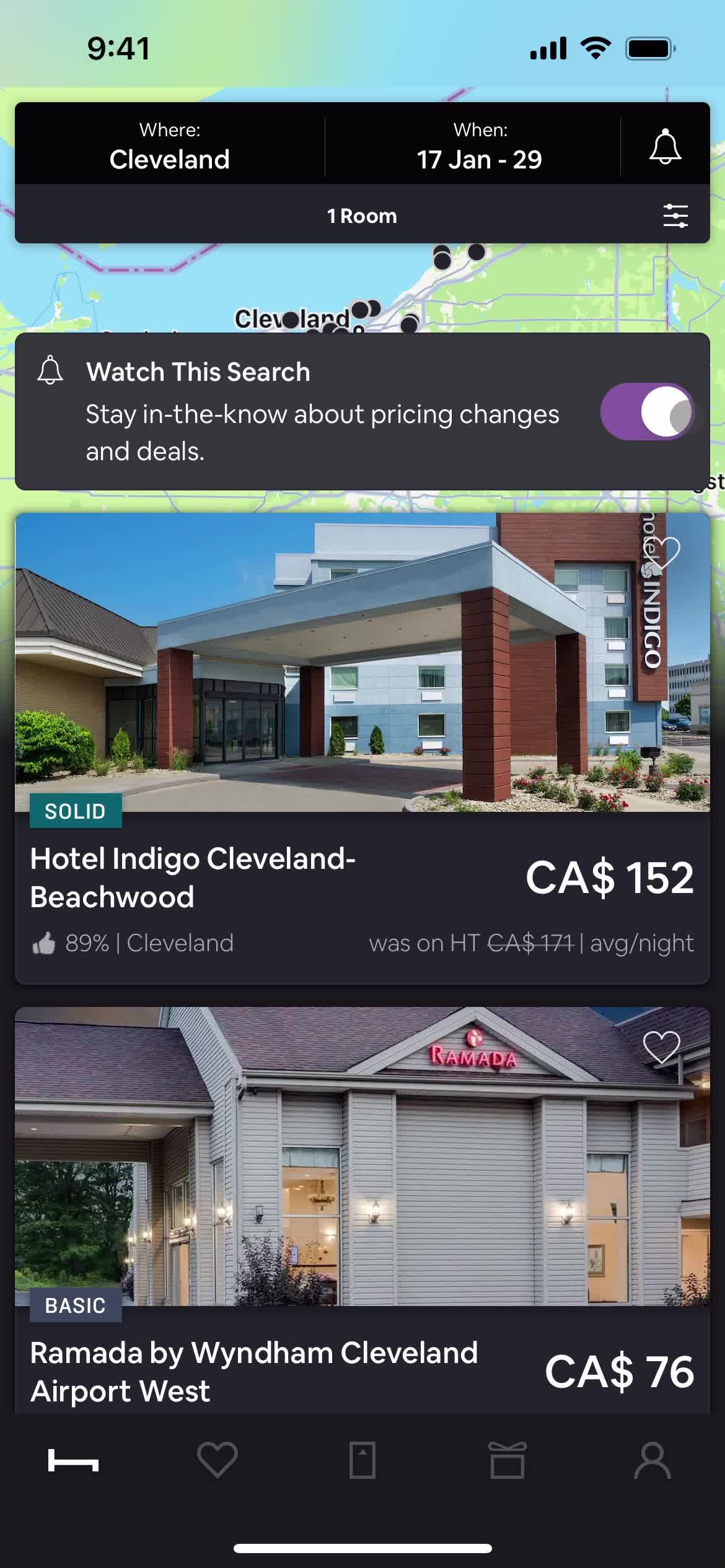Filtering screenshot